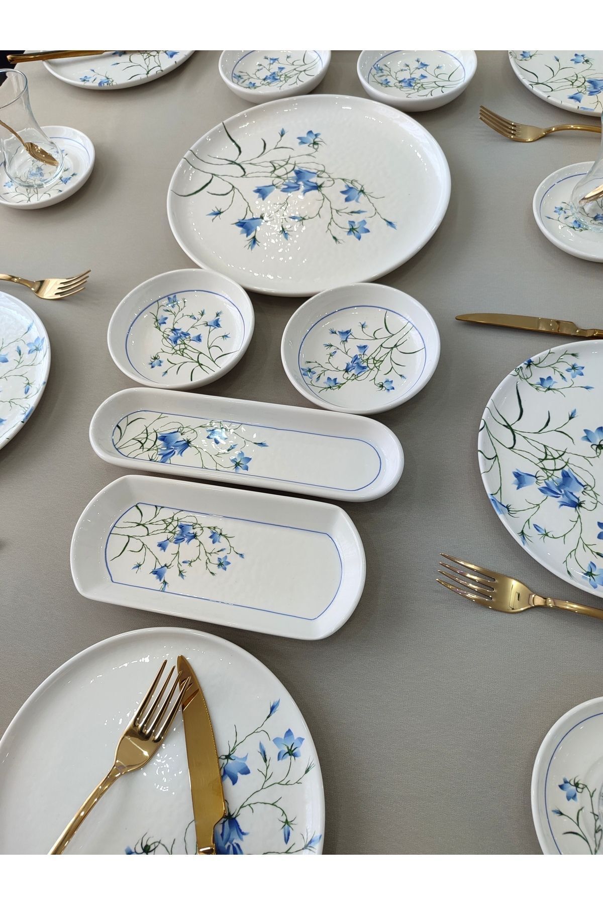 Borser-Çiğdem Blue Model 6 Person 21 Piece Breakfast Set Breakfast Set [blue 6] 2