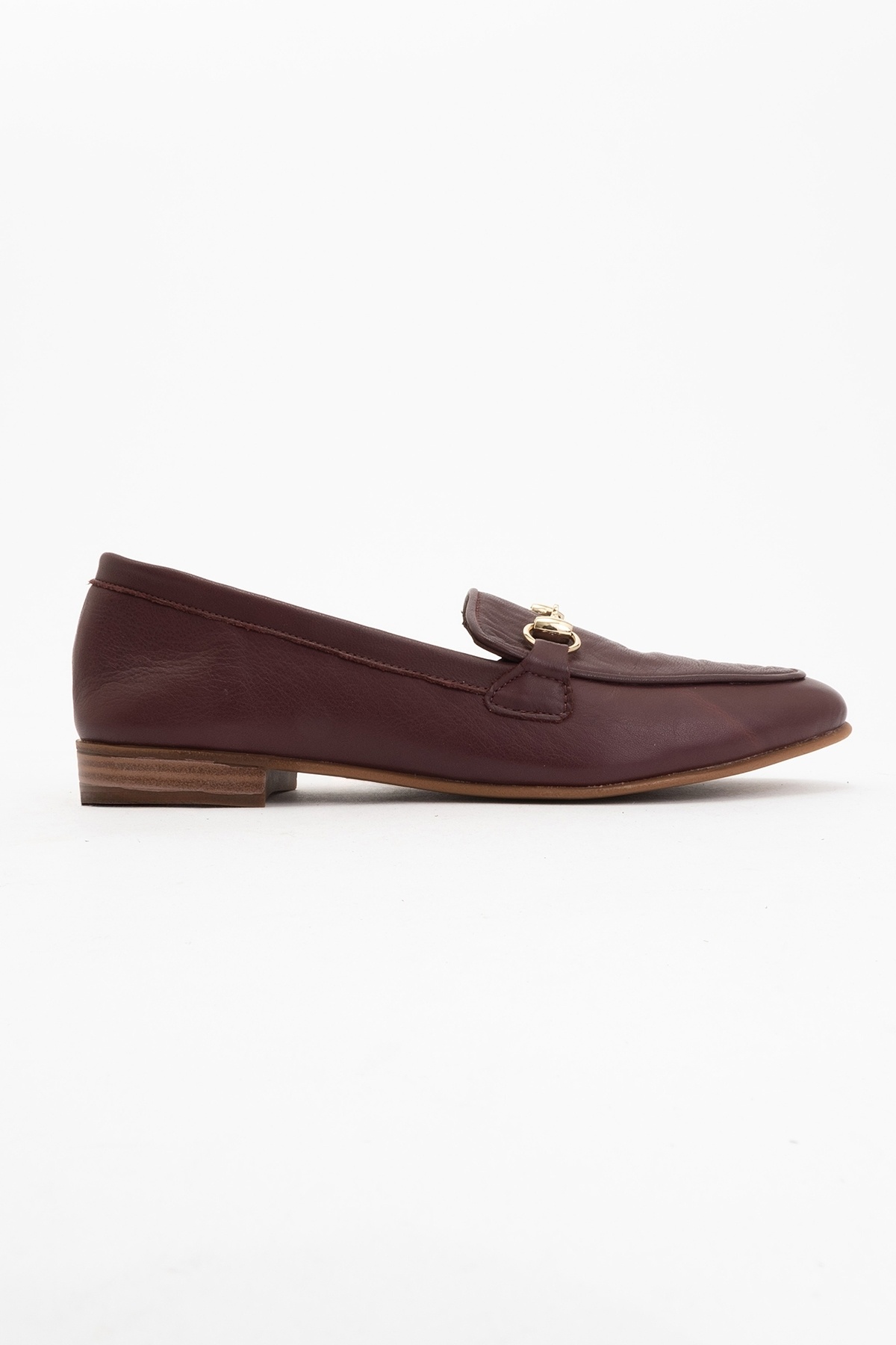 LuviShoes-TREXIE Burgundy Skin Echtes Leder Schnalle Damen Loafer Schuhe 5