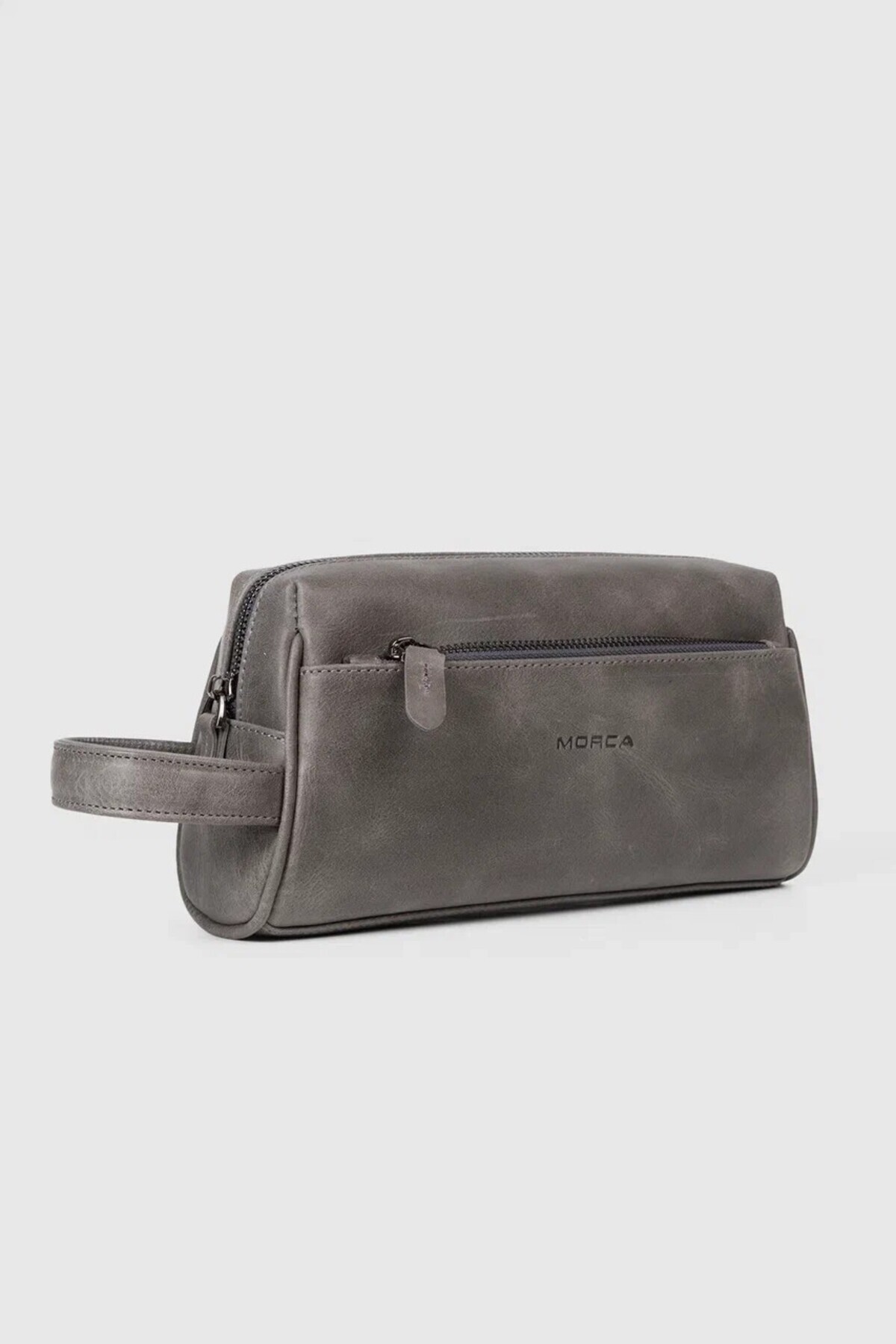 MORCA-Gray Genuine Leather Hand Portfolio Bag 2