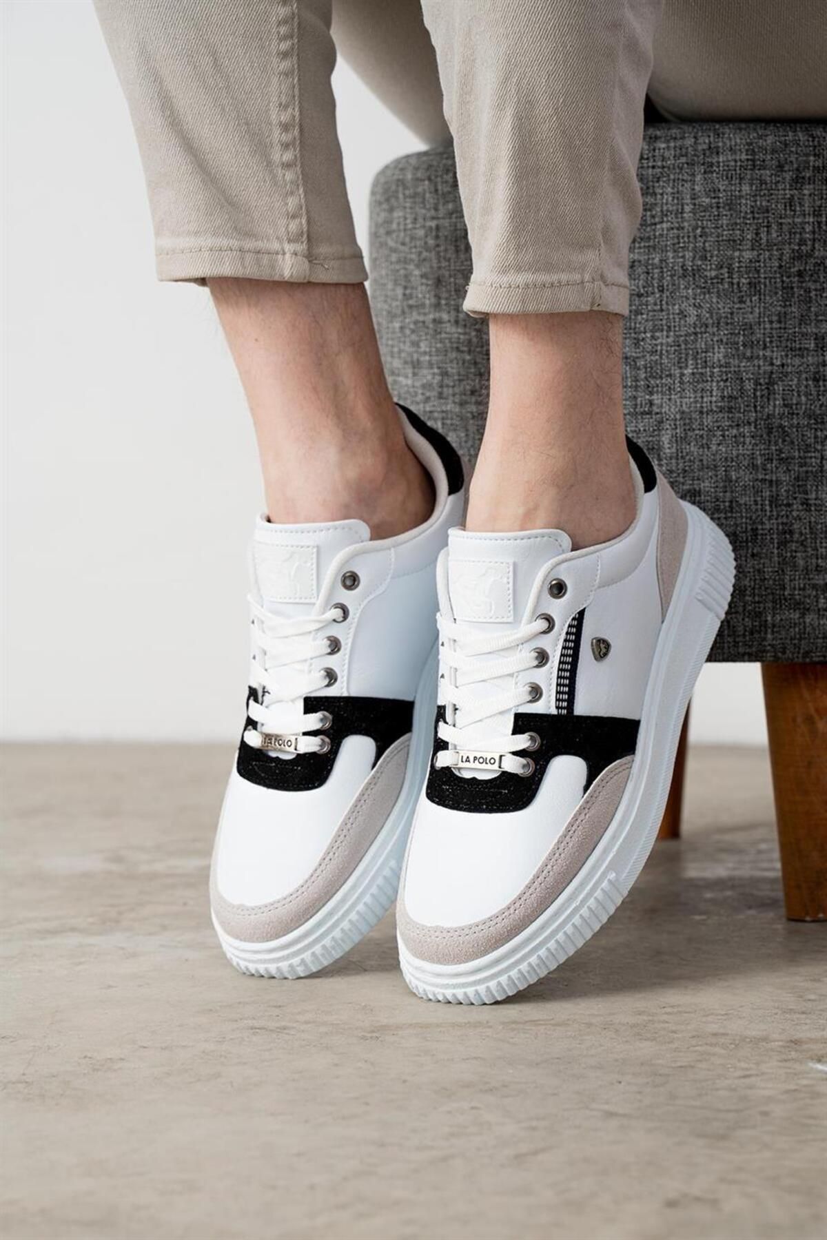 L.A Polo-305 Weiß Eis Schwarz Farbe Weiße Sohle männer Casual Schuhe 1