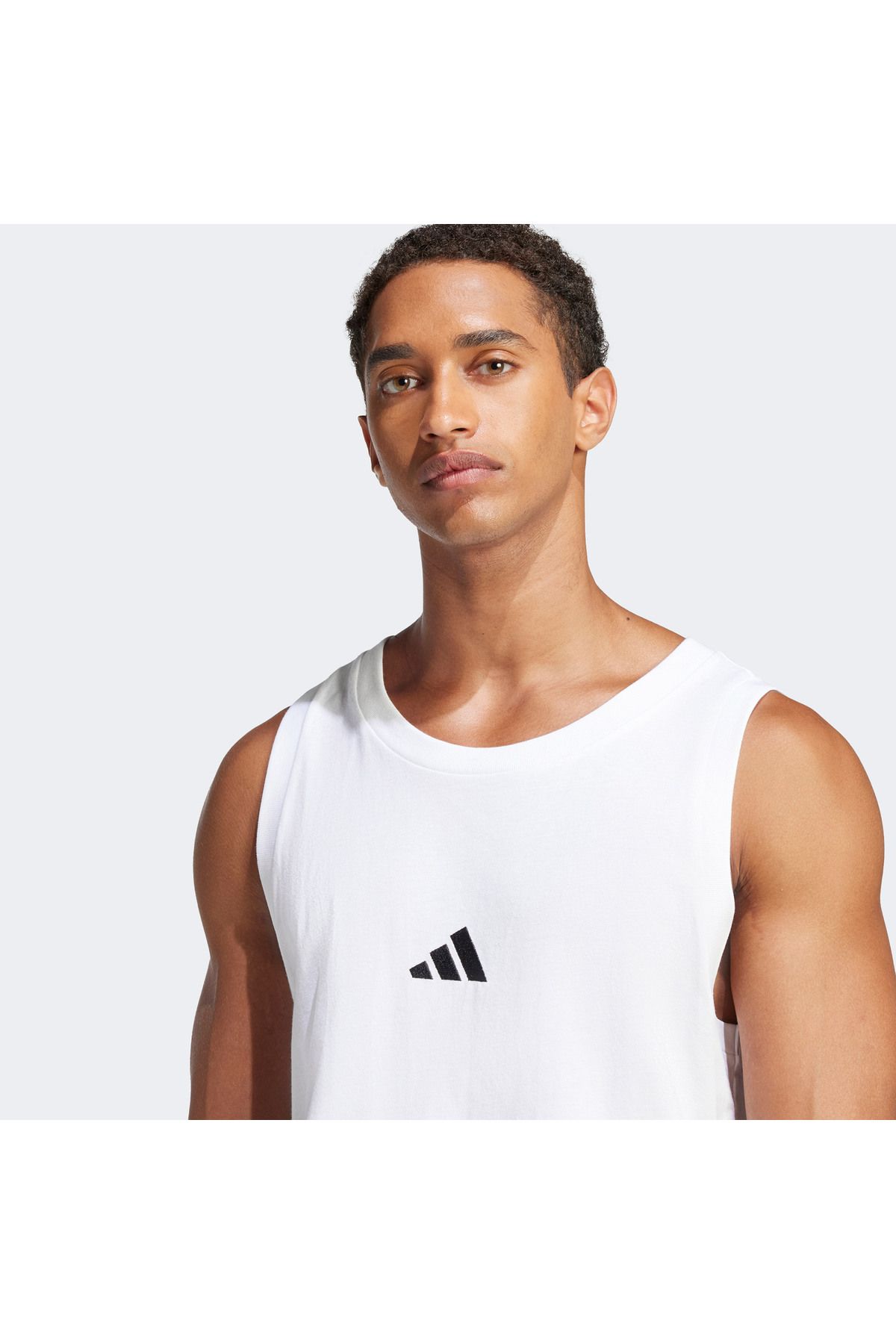 رکابی ورزشی سفید مردانه ضروری ورزشکار آرم کوچک اورجینال adidas