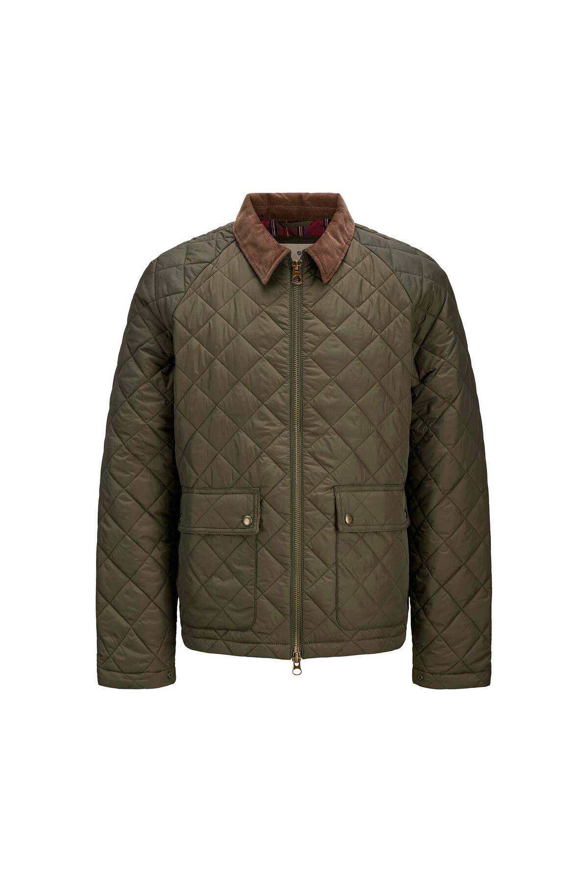 جک اند جونز کاپشن سبز مردانه Bluronald Quilted (12274737-ON)