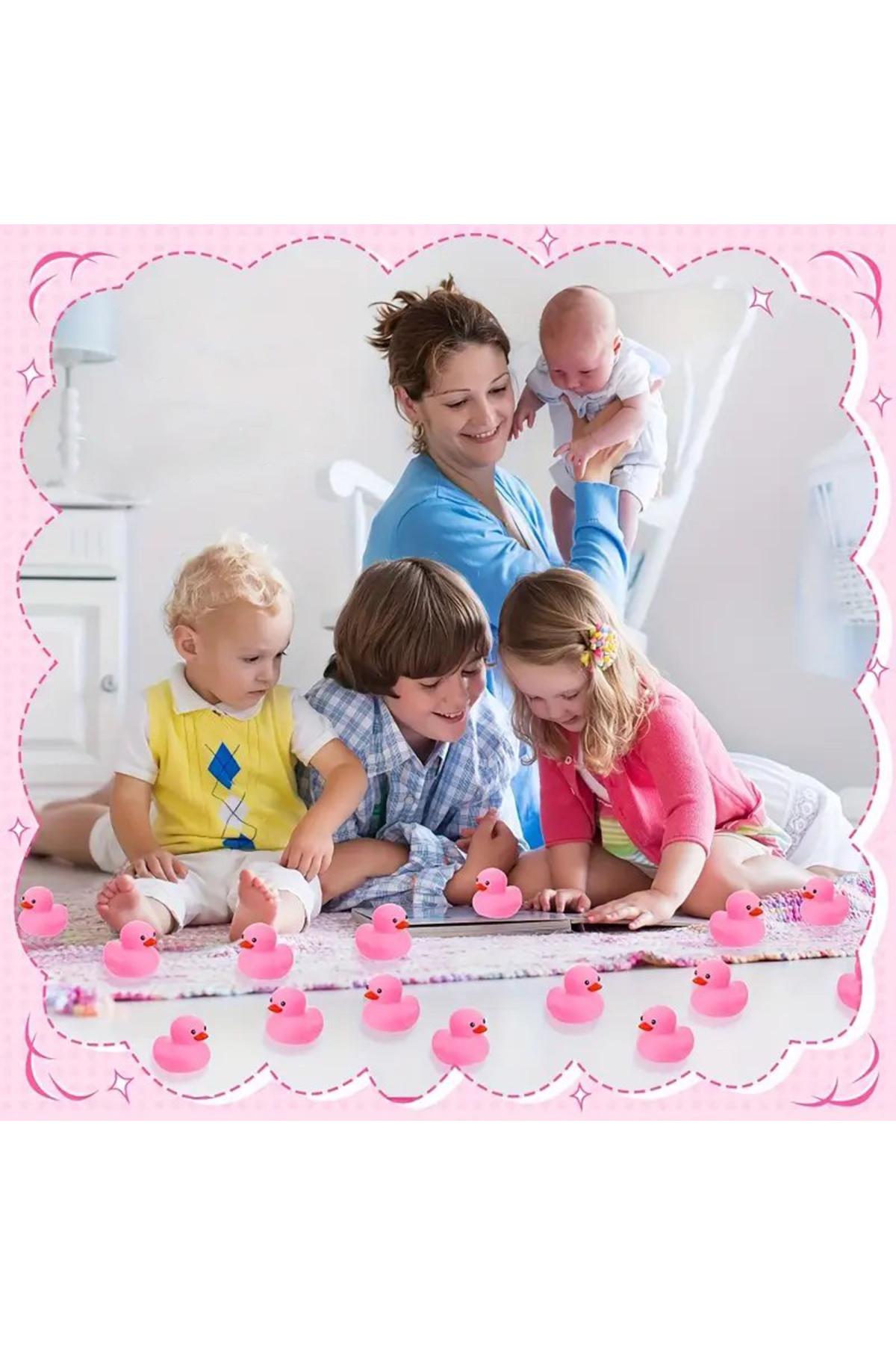 yordama 2'li Mini Pembe Bebek Banyo Ördeği fotoğrafı 6 (önizleme)
