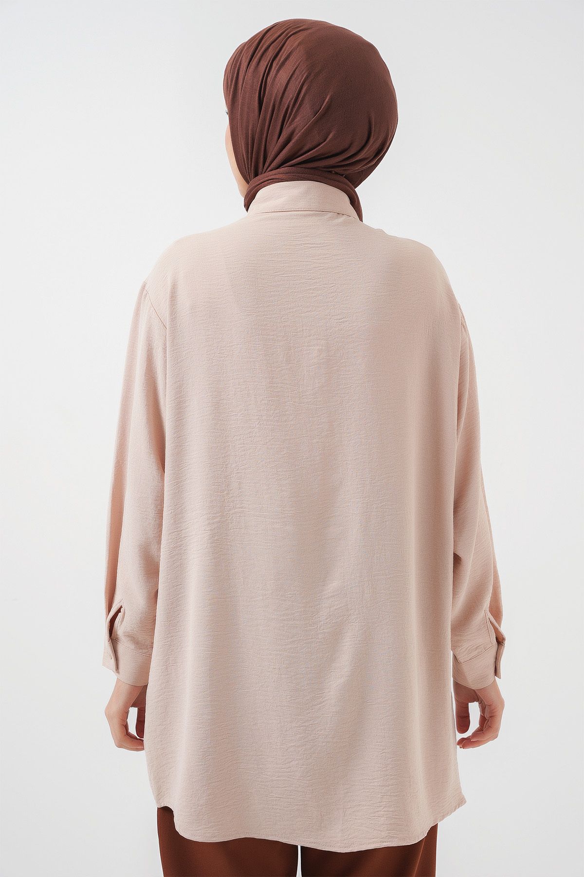 Bigdart-Women's Long Orange Tunic 5945 Model 6
