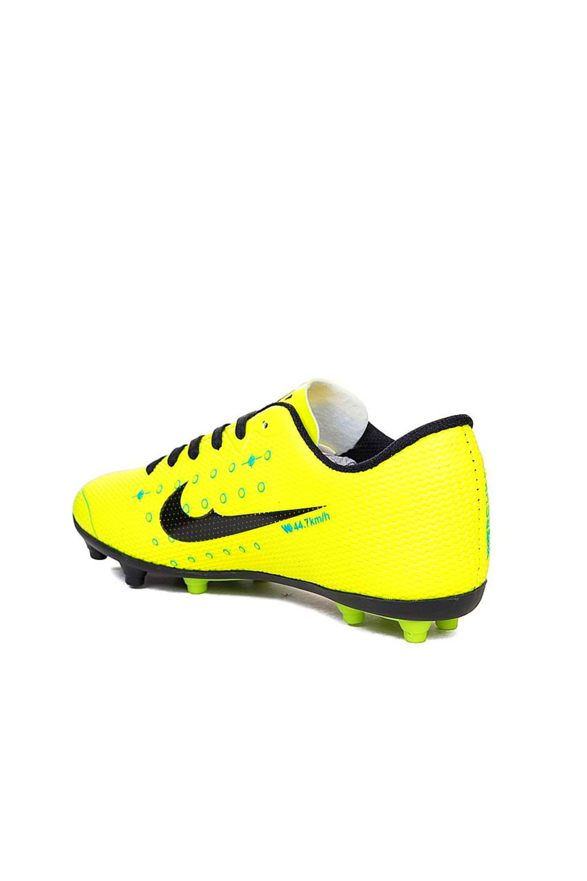 Walked-Boys' Threaded Cleats Astroturf Blue Yellow Football Sneakers 1