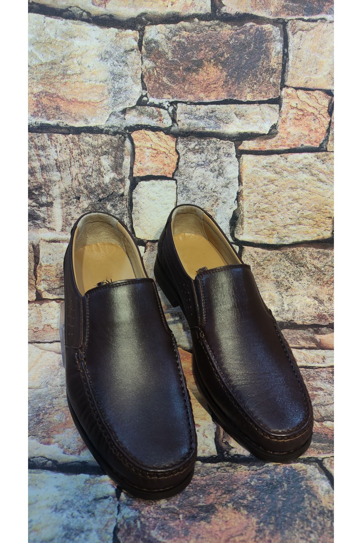 Özkan Ayakkabı-100% Genuine Leather Ultra Orthopedic Casual Daily Dad Shoes 3