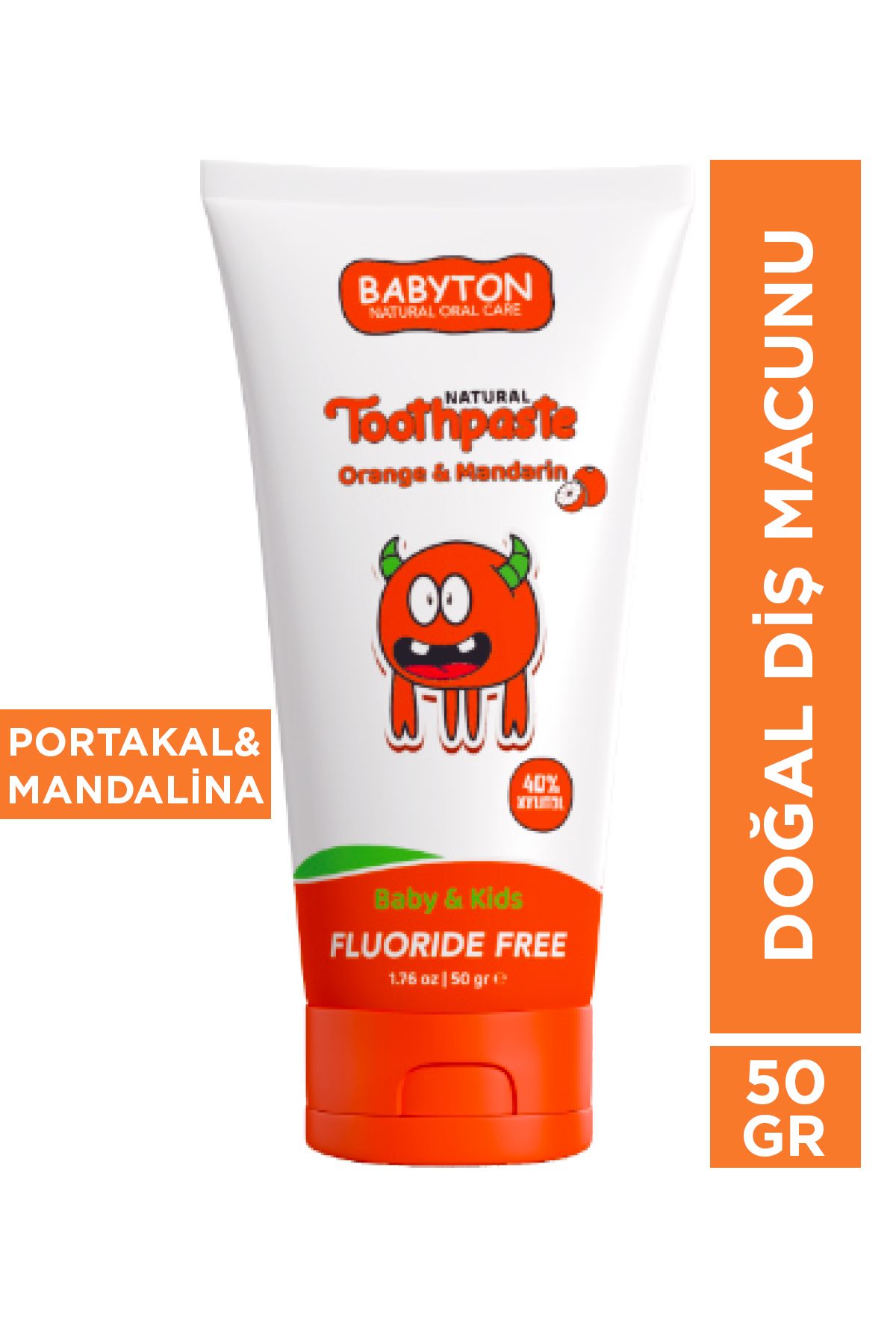 BABYTON Doğal Portakal & Mandalina Diş Macunu Florürsüz 50 gr