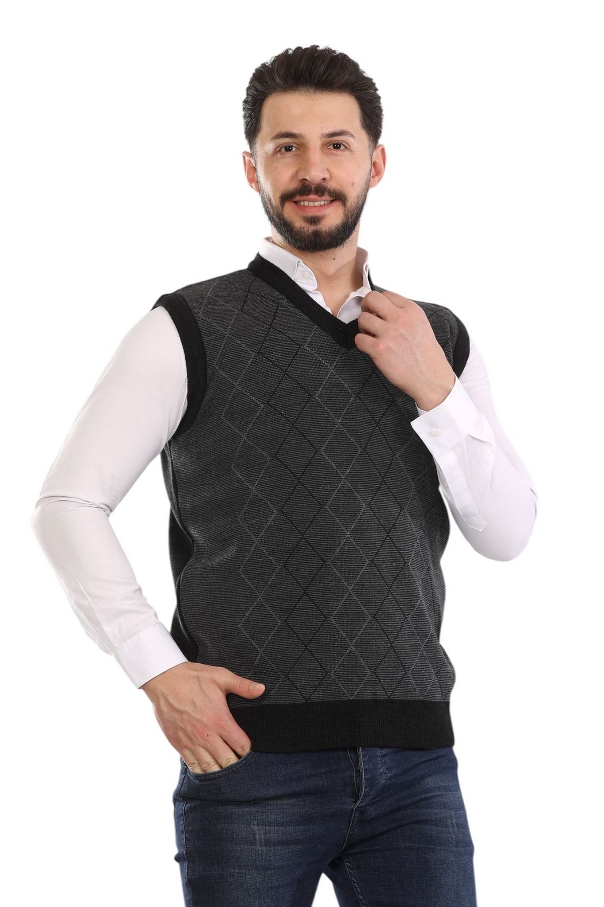 HEDEFNUR TEKSTİL-Adult Dad Ornament - Men's Patterned Sweater 3