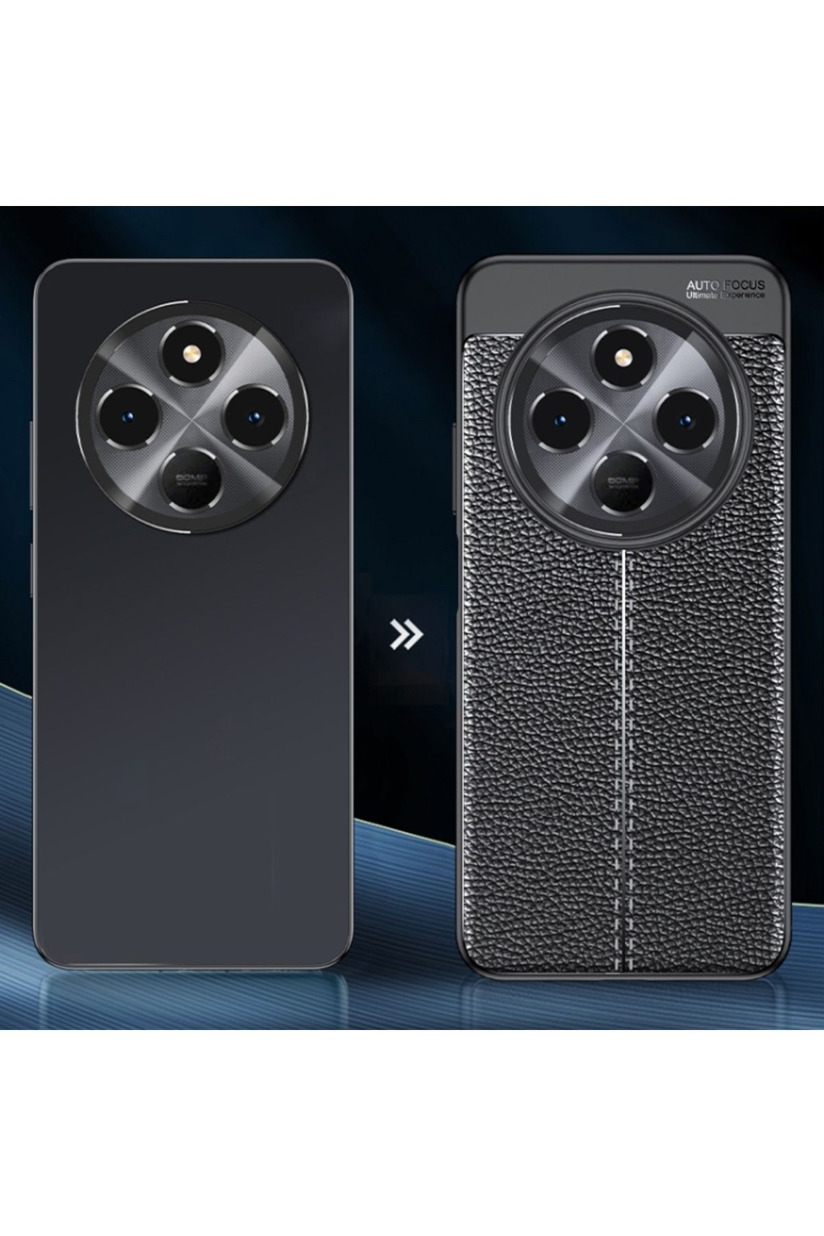 Fibaks-حافظة متوافقة مع هاتف Xiaomi Redmi 14C مع غطاء واقٍ من الجلد بتصميم نمط خياطة للكاميرا 5
