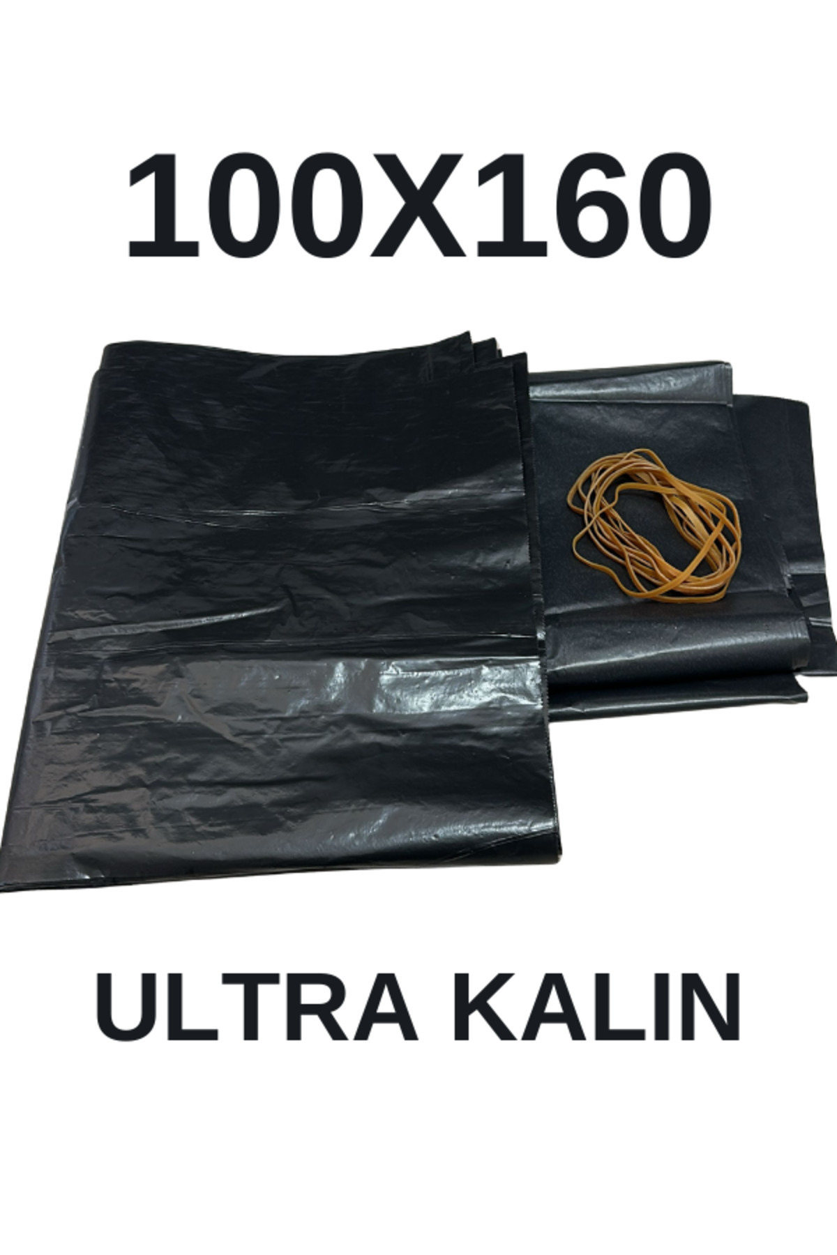 Mezpack Ambalaj 10 Adet SİYAH Lastikli 100x160  Ultra Kalın Ev Taşıma Taşınma Poşeti Nakliye Çuvalı Nakliyat Torbası