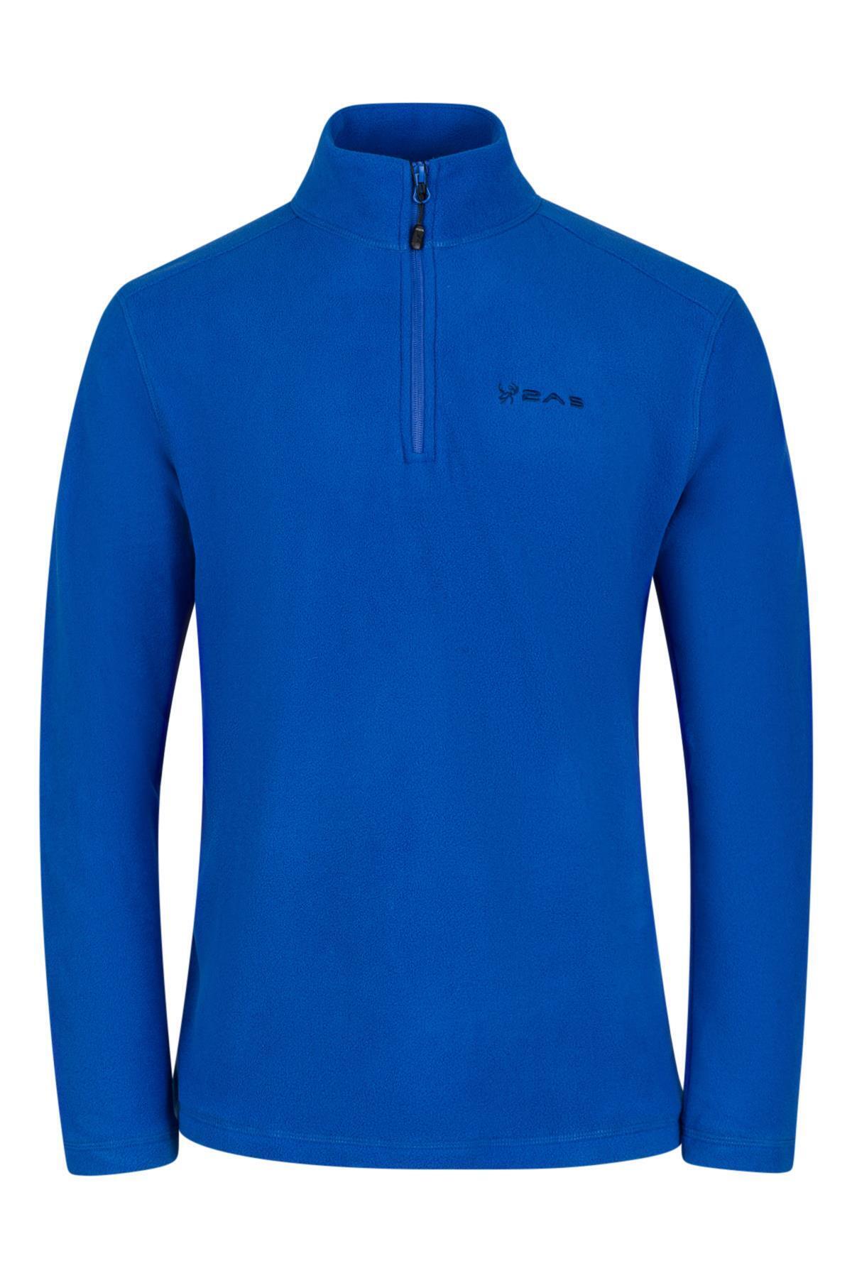 2AS-Ανδρικό φούτερ Cedric Slim Fleece Μπλε - Μισό φερμουάρ 1