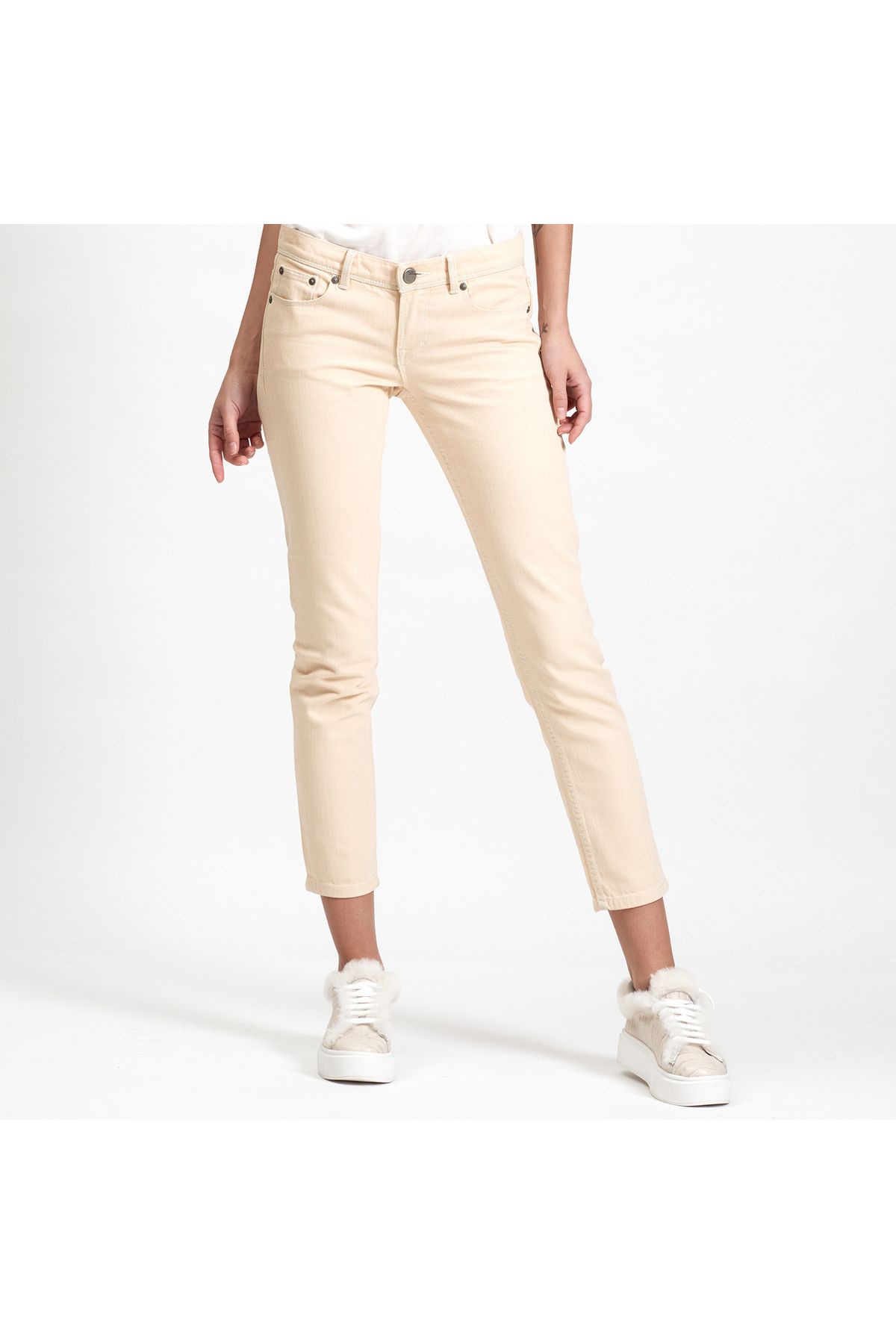 Dkny Jeans-Women's White Crop Pants 3