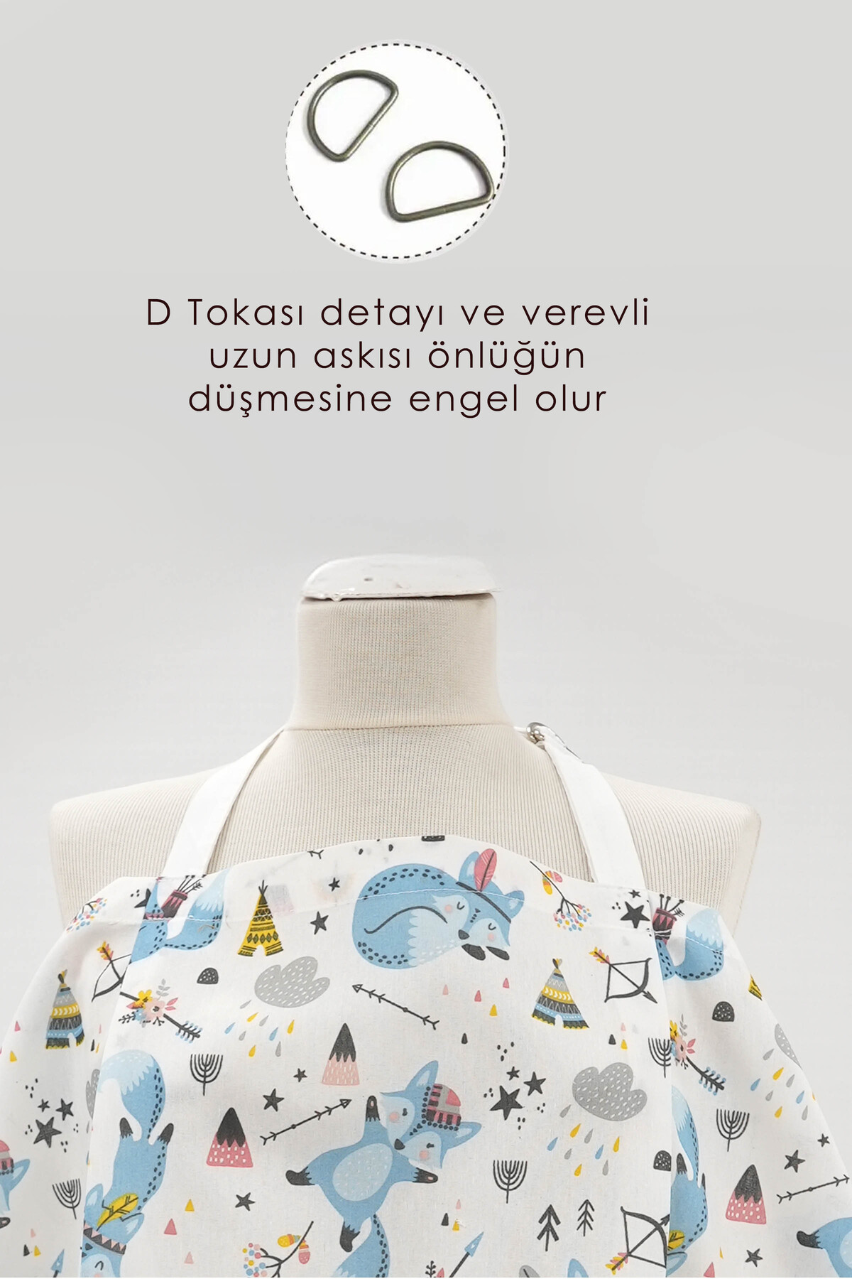 mordesign Çok Amaçlı Bebek Emzirme Örtüsü; Puset, Bebek arabası örtüsü, Emzirme Önlüğü, Tilki Serisi, Mavi fotoğrafı 2 (önizleme)