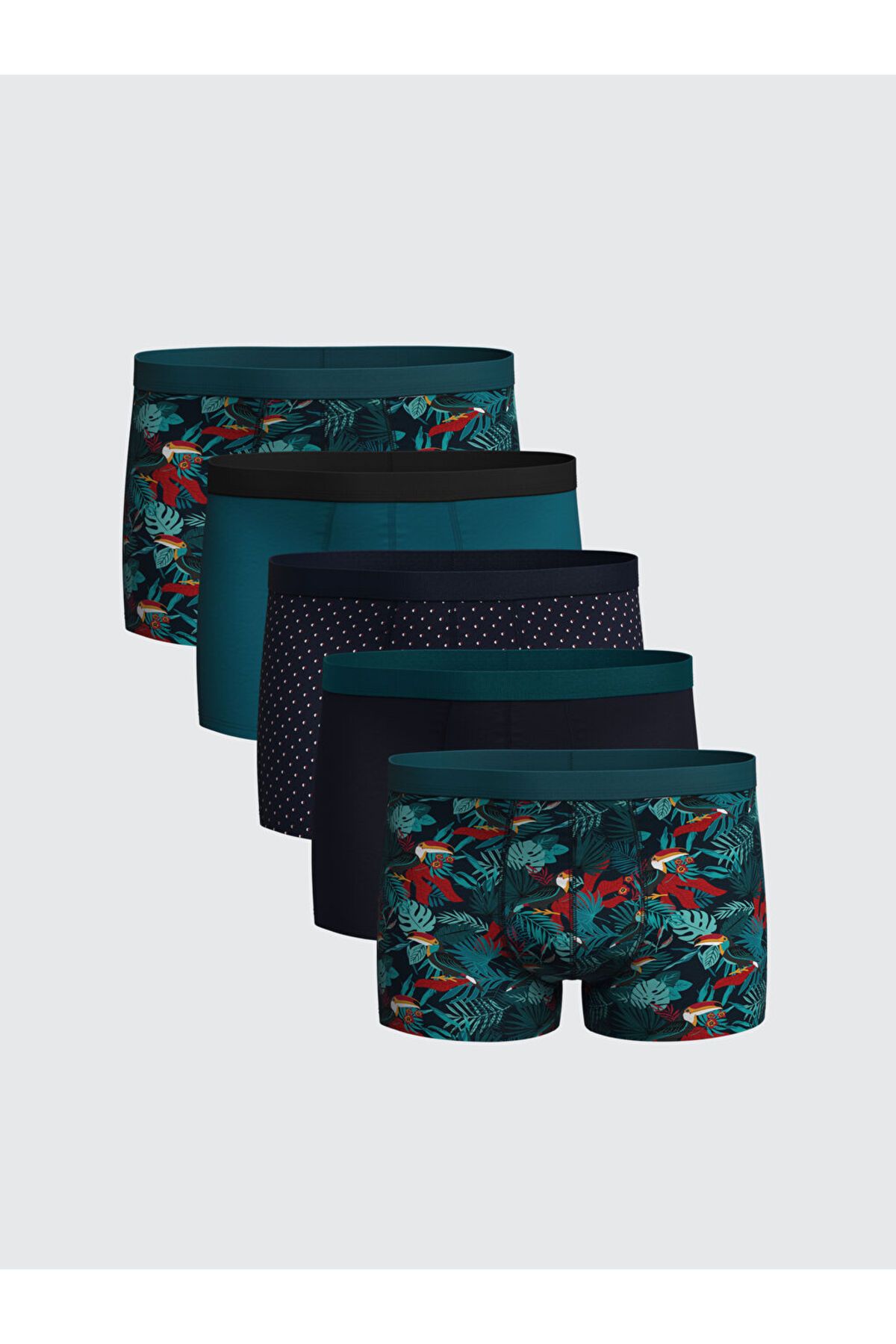 LC Waikiki Yeni Sezon Standart Kalip Pamuklu Esnek Erkek Boxer 5'li - S5EN68Z8
