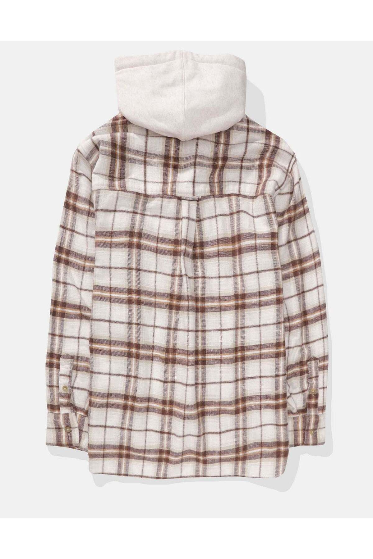 AMERICAN EAGLE-AE Classic Oversized Plaid Flannel Hoodie 4