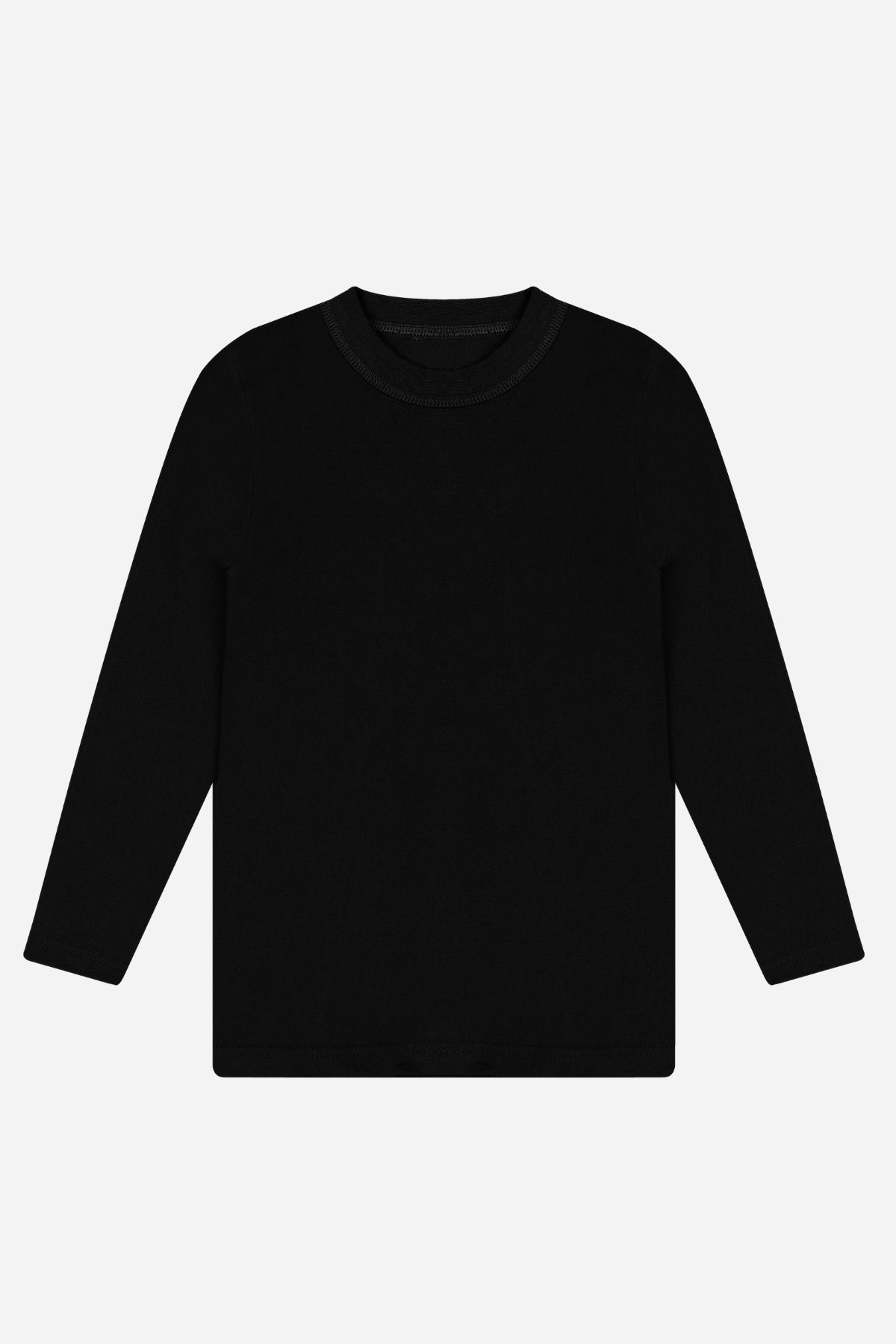 Arma Yıldız-2-Piece Boy's Black Long Sleeve Undershirt T-Shirt Badi 100% Cotton 2