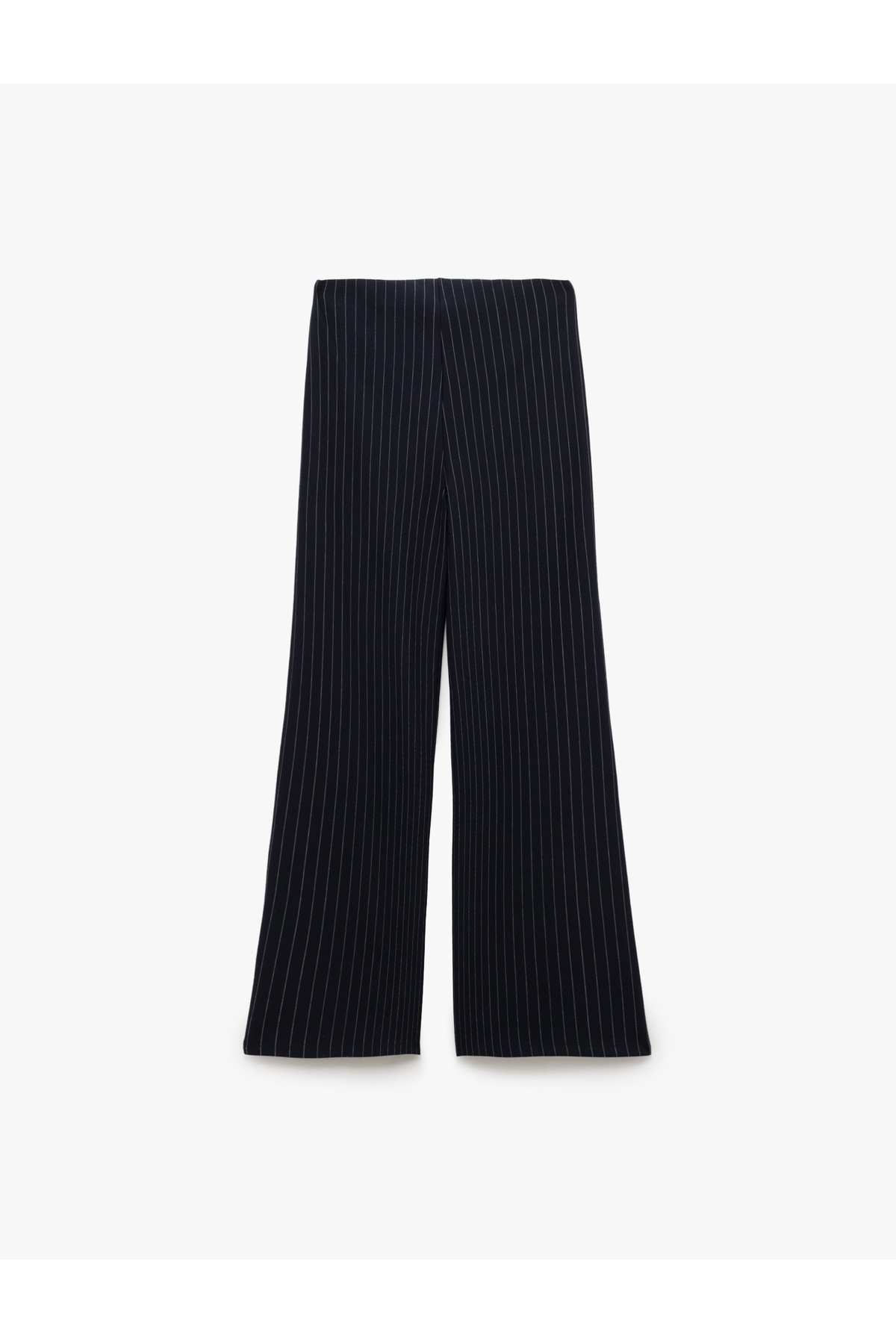 Koton-Striped Wide Leg High Waist Fabric Trousers 4