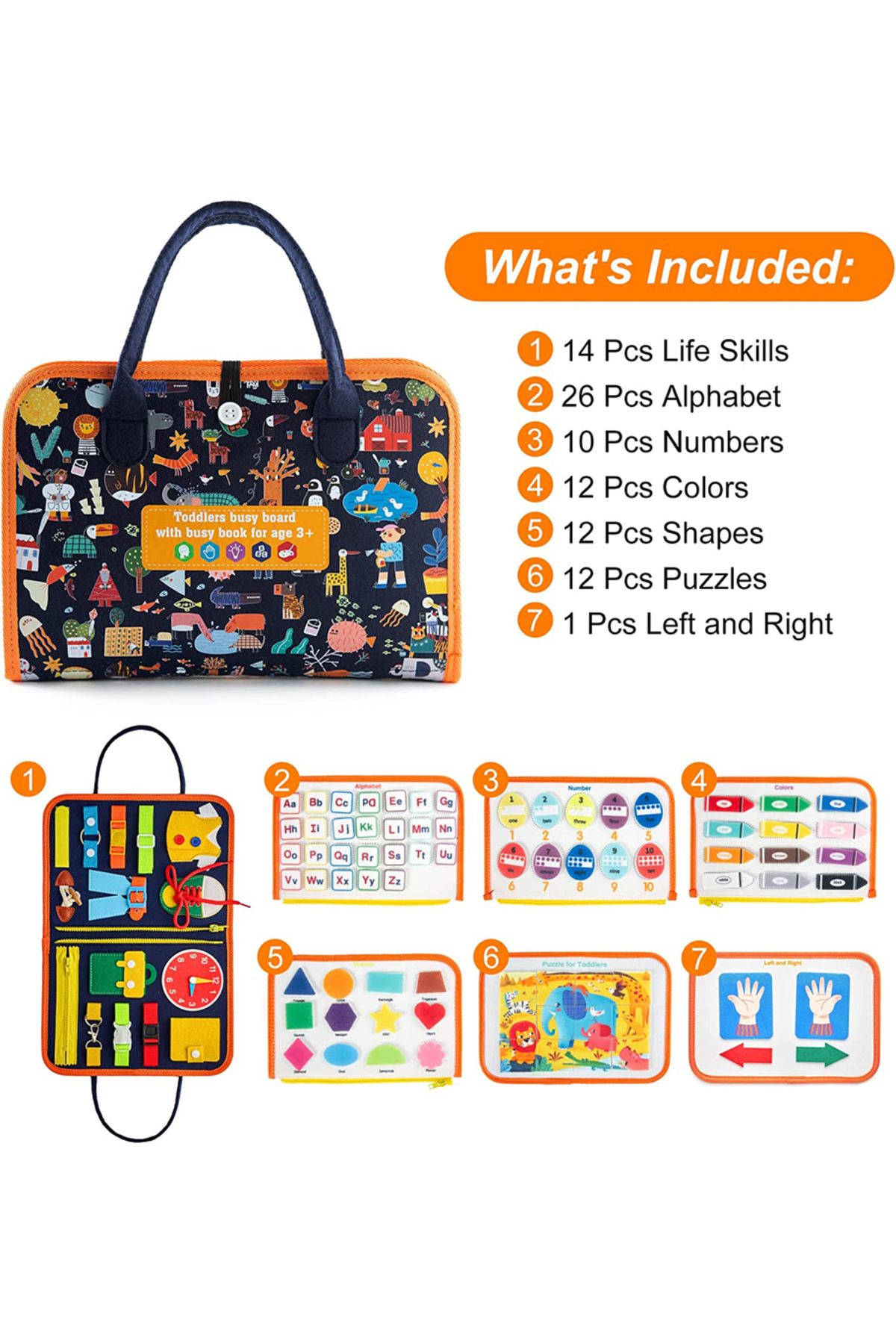 Choice-Busy Board Toddler Travel Toys Montessori Educational Activity Sensory Toys For Kids Autism Presc... 1