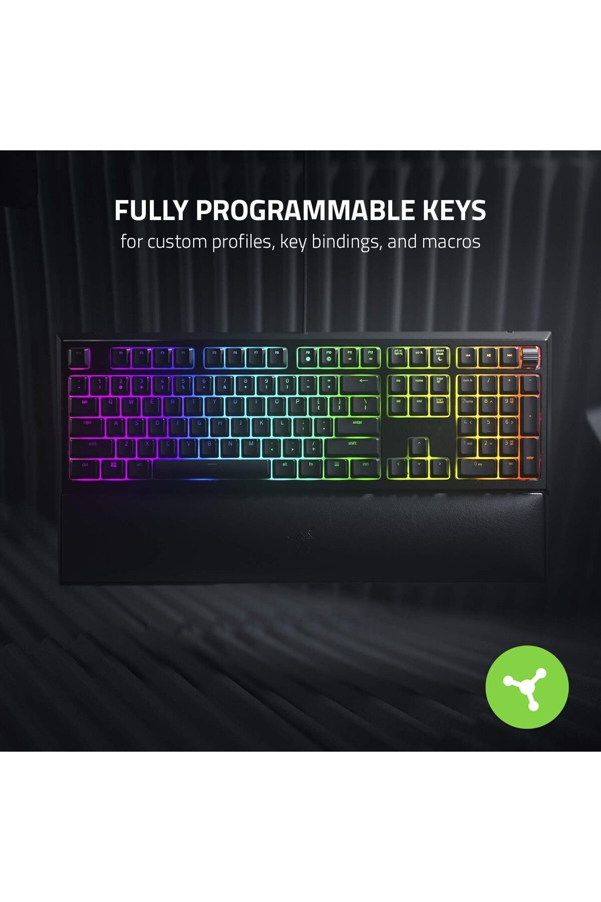 RAZER-Ornata V2 Gaming Keyboard - Hybrid Mecha-Membrane, RGB, Multi-Function Wheel, Arabic Layout 6