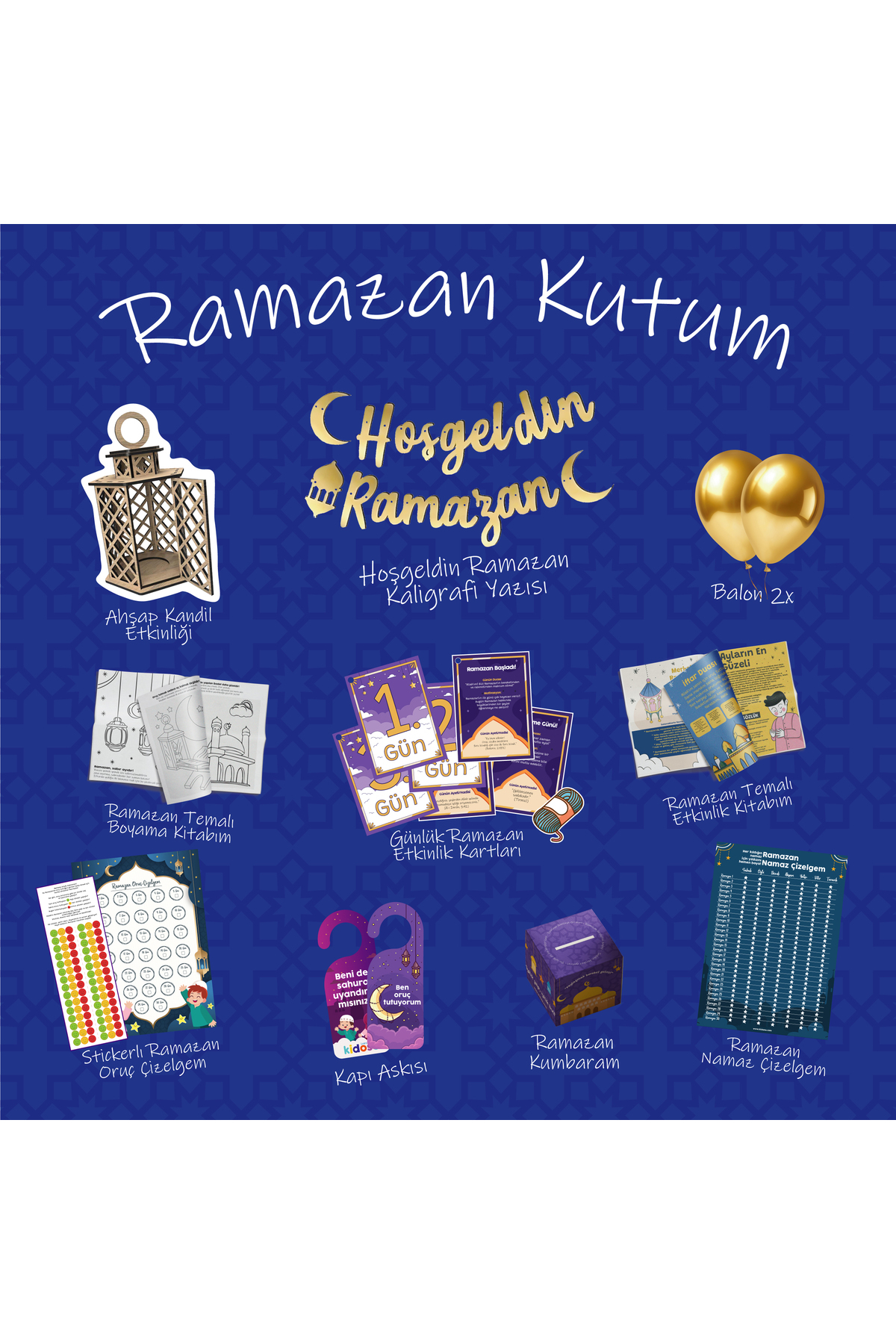 جعبه‌ی آموزشی رمضانی کیدوز – کیت رمضانی – ست رمضانی برای کودکان