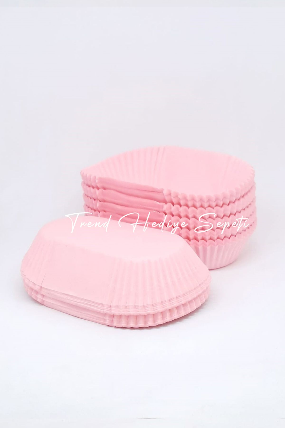 Trend Hediye Sepeti-Takribi 200 Pieces Large Size Pink Inserts Paper 8.5X4 Cm, Diamond Presentation, Muffin Cake Mold 2