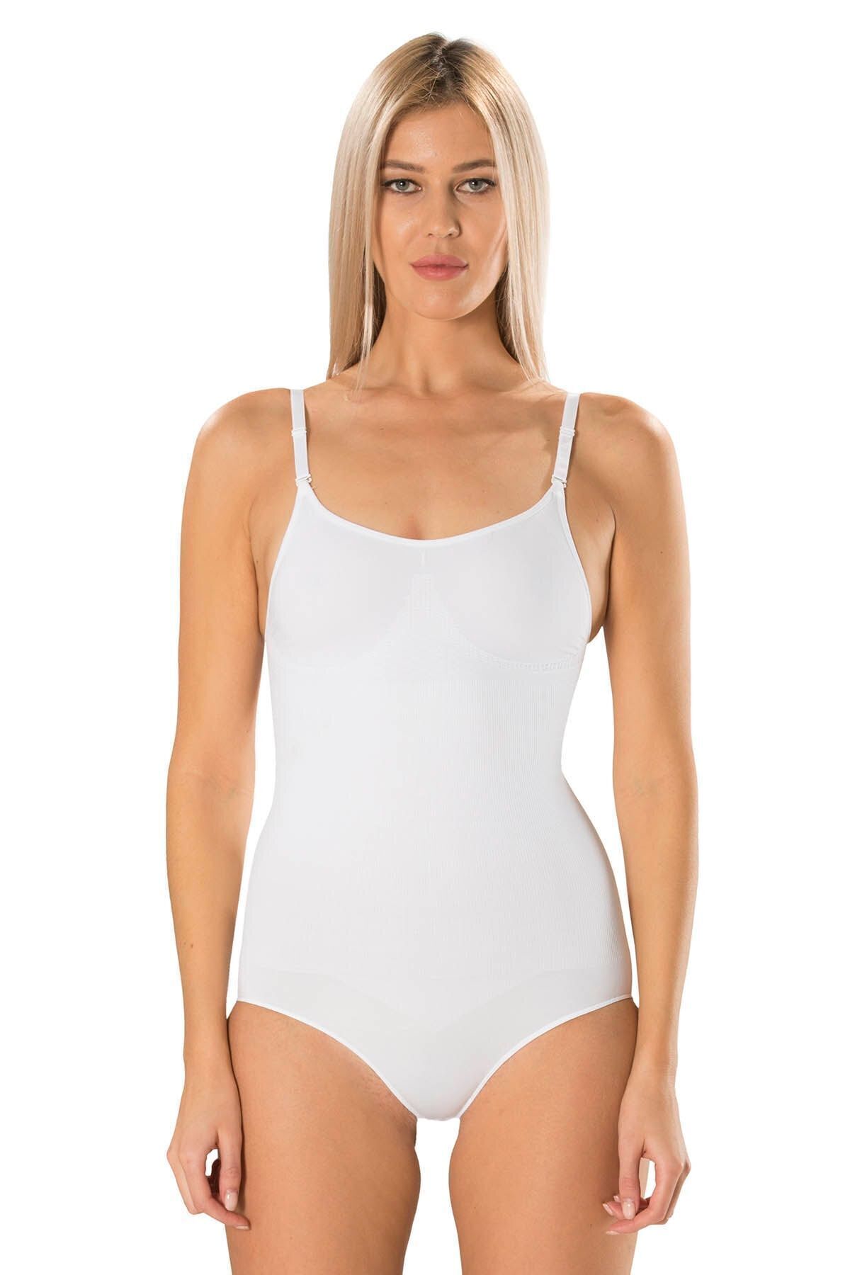 Finetoo-Double Layer Double Effect Gathering Hourglass Thin Strap Snap Closure Women's Slip Corset 1