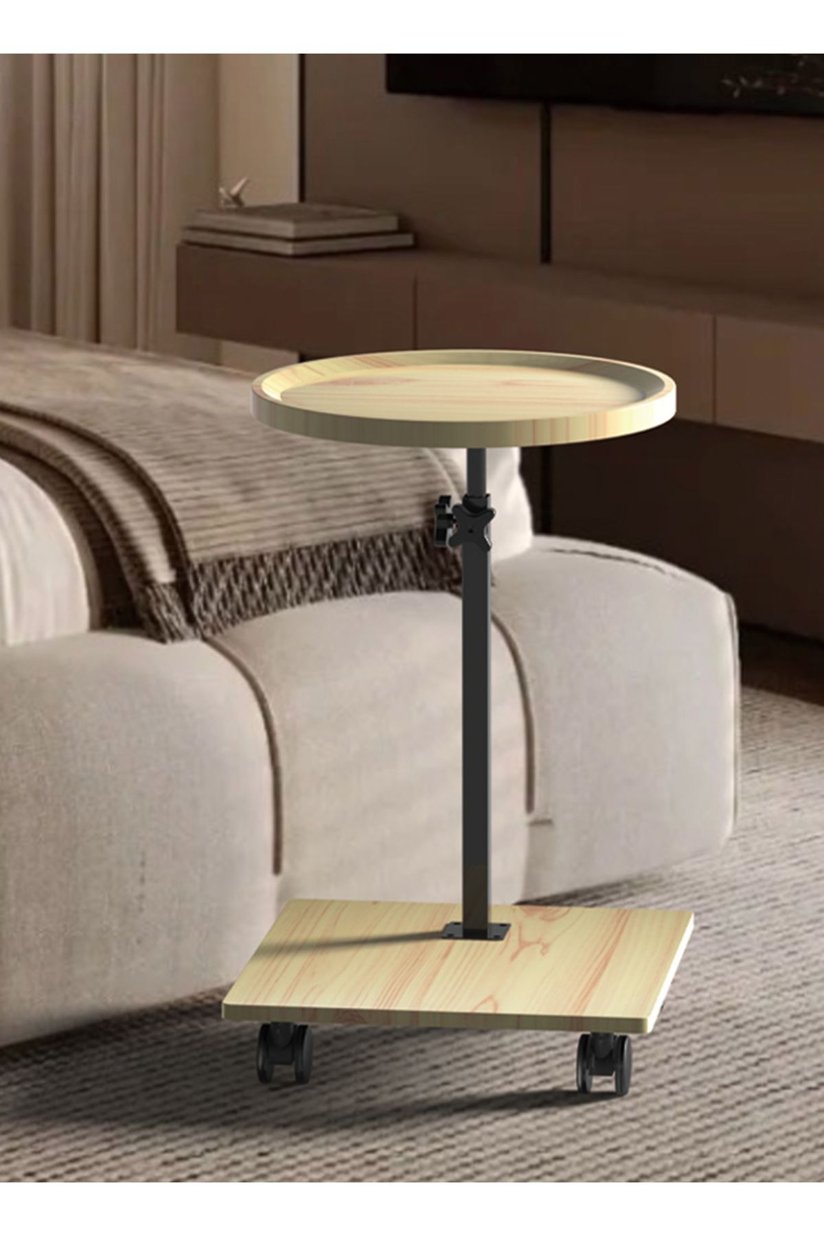 sharpdo-Nordic Retro Sofa Lifting Side Table, Movable Living Room Corner Sofa Side Table Small Side Table 7