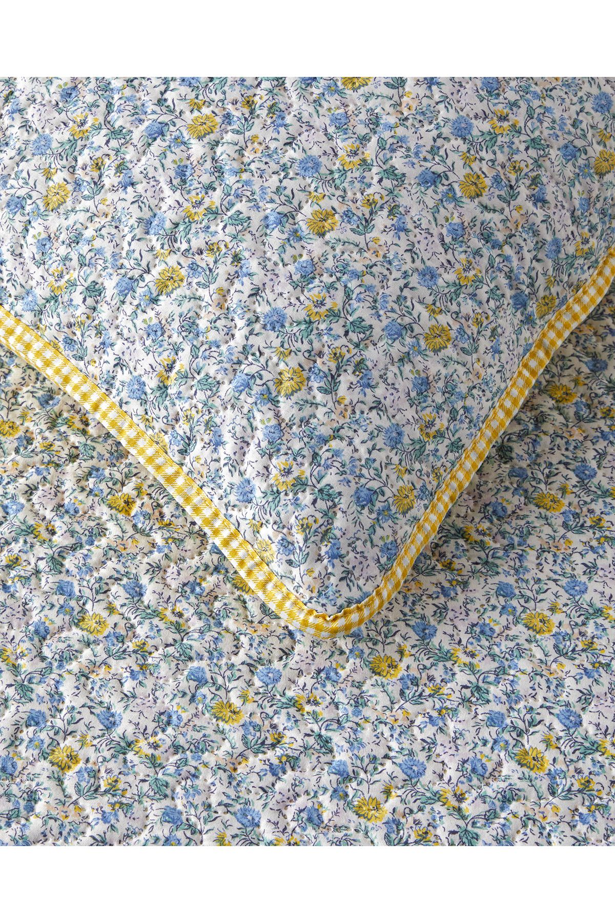 English Home-Azure Bloom Multi-Purpose King Size Bedspread Set 240X220 cm Yellow 5