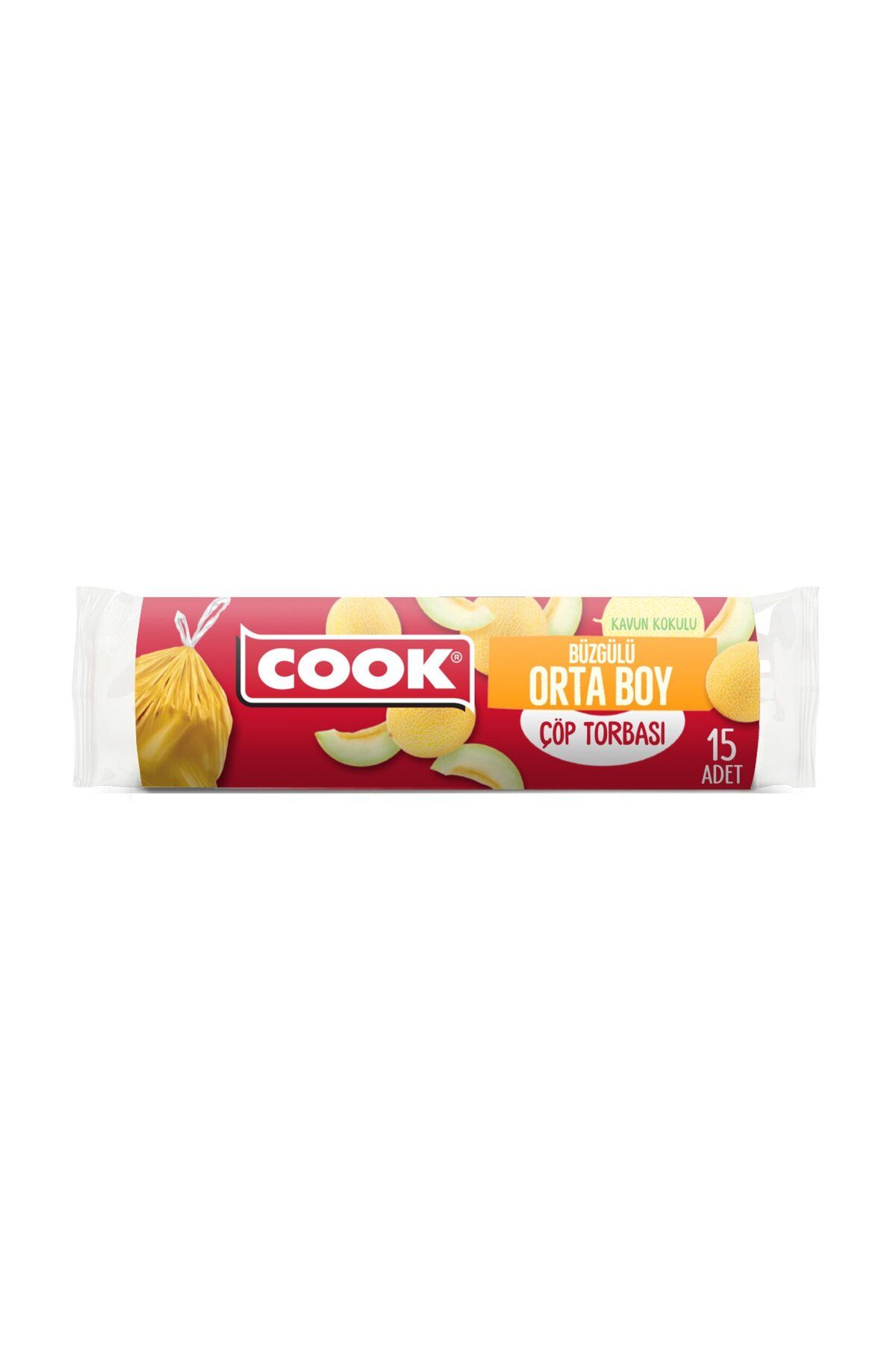 Cookc Cook Büzgülü Çöp Torbası Orta Boy Kavun Kokulu 15'li
