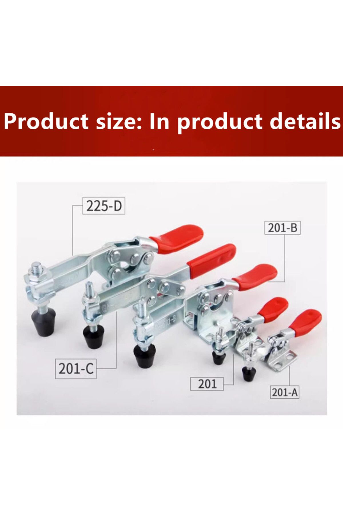 Choice-201b 2pcs Horizontal Toggle Clamp Quick-release Toggle Clamps Set 201a/201b/201c/225d Woodworking Fi 6