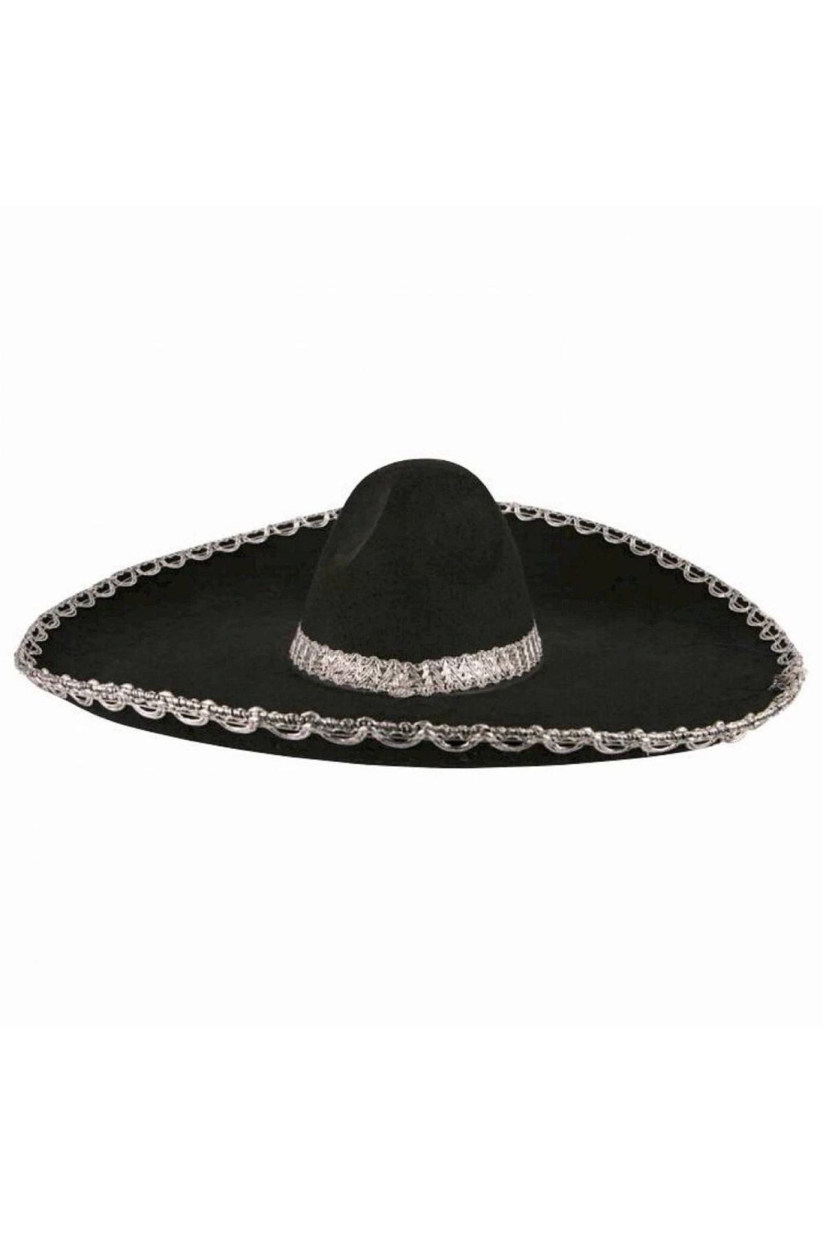 Finetoo Sombrero Meksika Şapkası Mariachi Gümüş Şeritli Yetişkin ve Çocuk Uyumlu