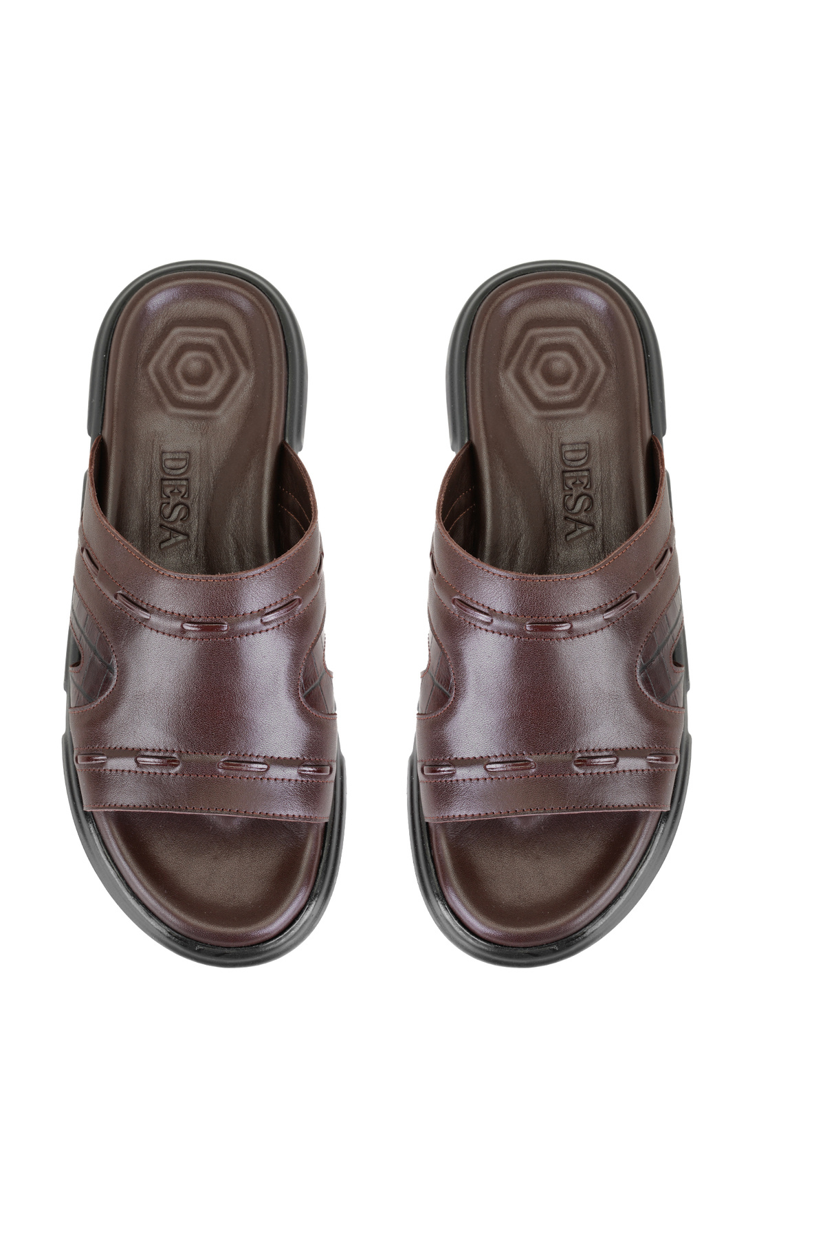 Desa-Herbert Brown Men's Leather Slippers 5