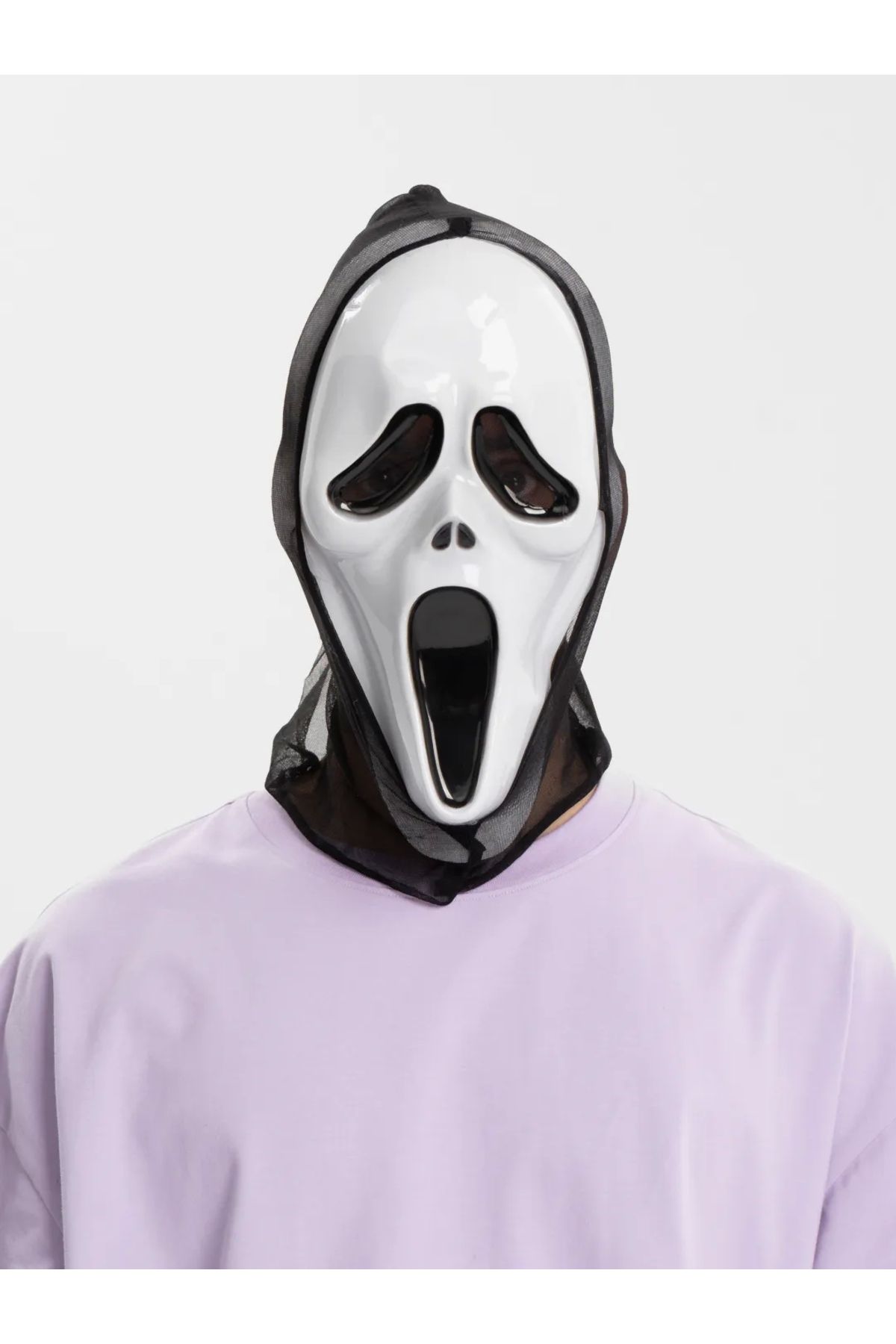 Finetoo Kapşonlu Çığlık Maskesi Scream Hayalet Maskesi 33x21 cm Korku Temalı Kostüm