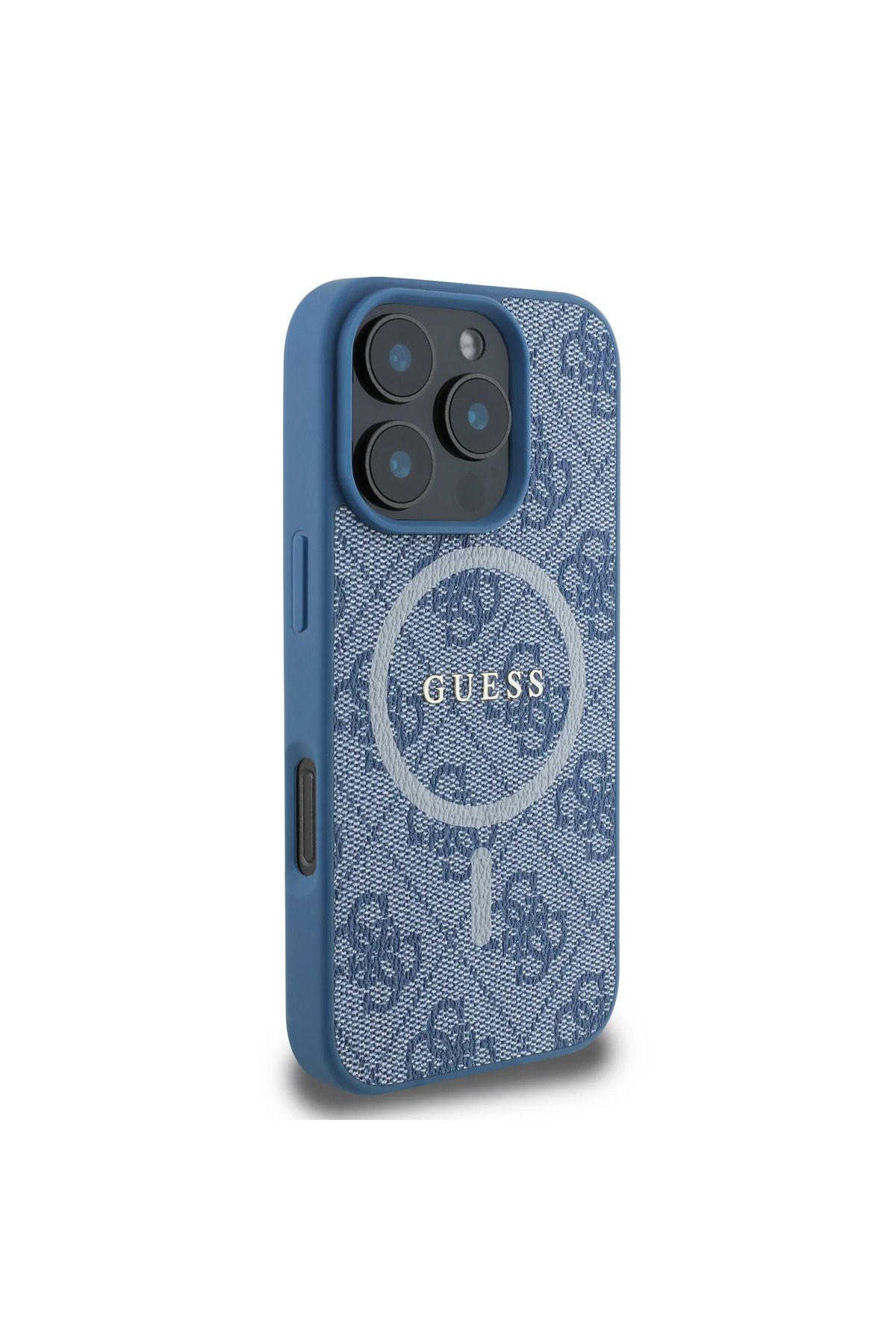 CG Mobile-Guess Magsafe Pu 4G Hard Case With Classic Logo For iPhone 16 Pro - Blue 4