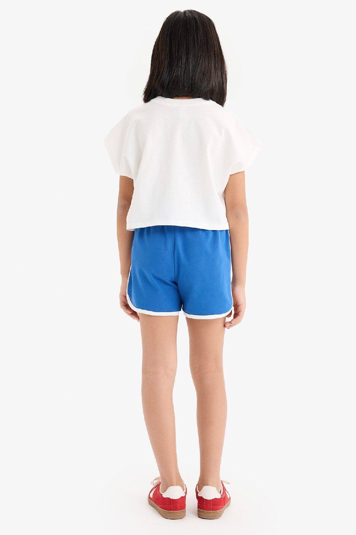 DeFacto-Girl's 2-Piece Set Printed Short Sleeve T-Shirt Elastic Waist Shorts E3818A825Sm 6