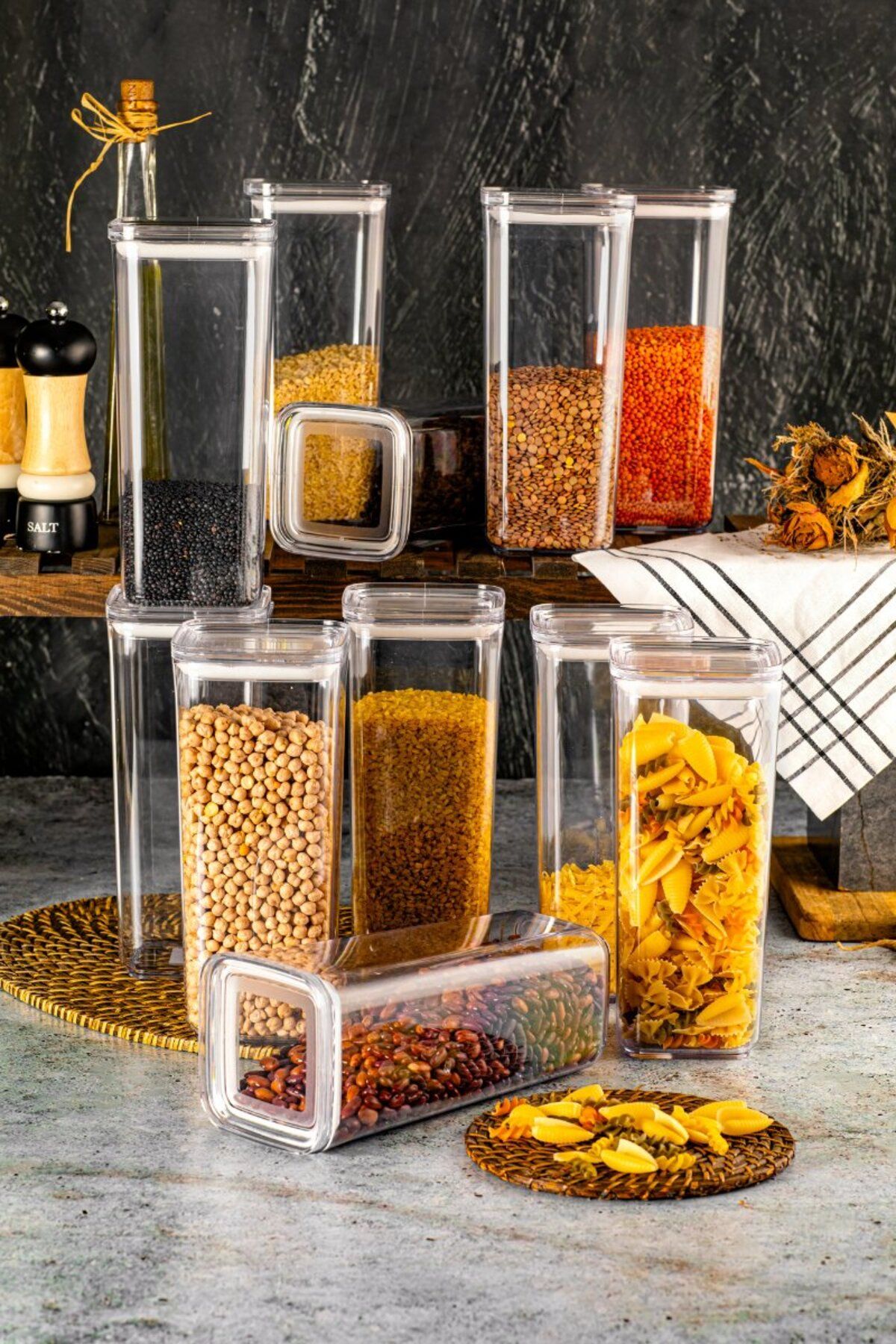 Comprox-Set of 9 Storage Containers |   Transparent Food Storage Container with Vacuum Lid (3X1700Ml - 3X1200Ml - 3X900Ml) 3