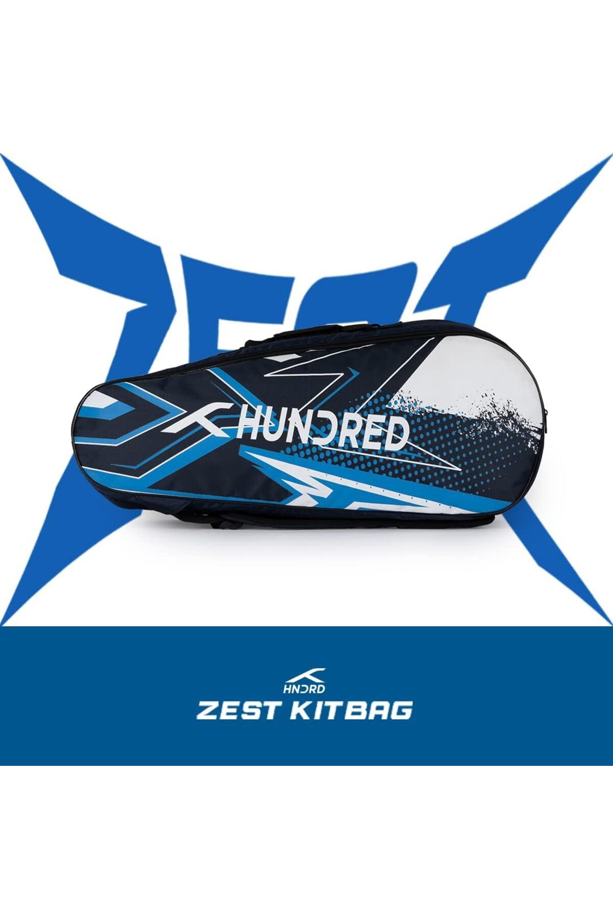 Hundred-Zest Badminton & Tennis Racquet Kit Bag  | Navy,Medium | Polyester | Multiple Compartment | Unisex 2