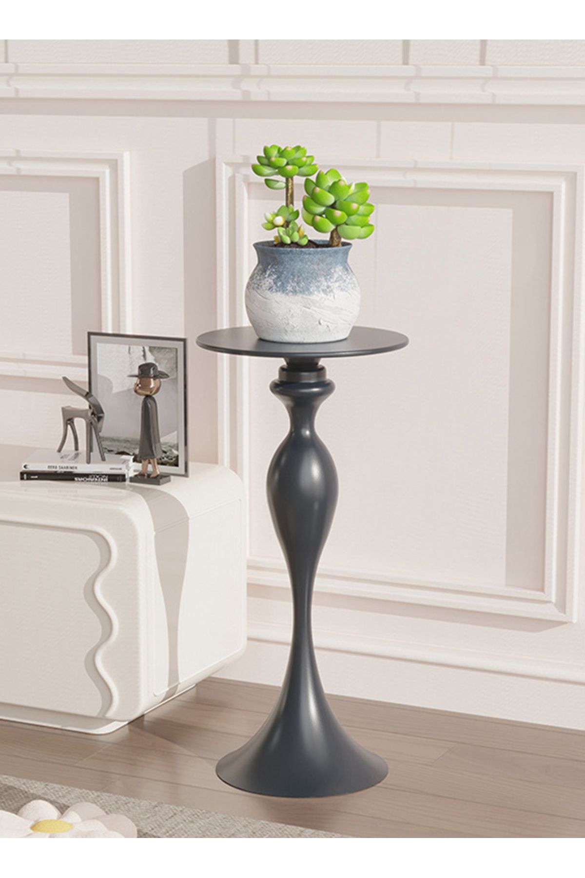 sharpdo-Ins Style Sofa Side Table Coffee Table, Mini Small Round Table Removable 25*30*63CM 1