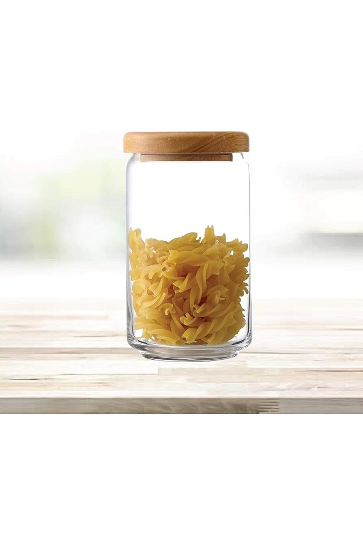 Ocean-Pop Jar with Wooden Lid, Set of 6, Clear, 1000ml – Airtight Food Storage Container & Canister 3