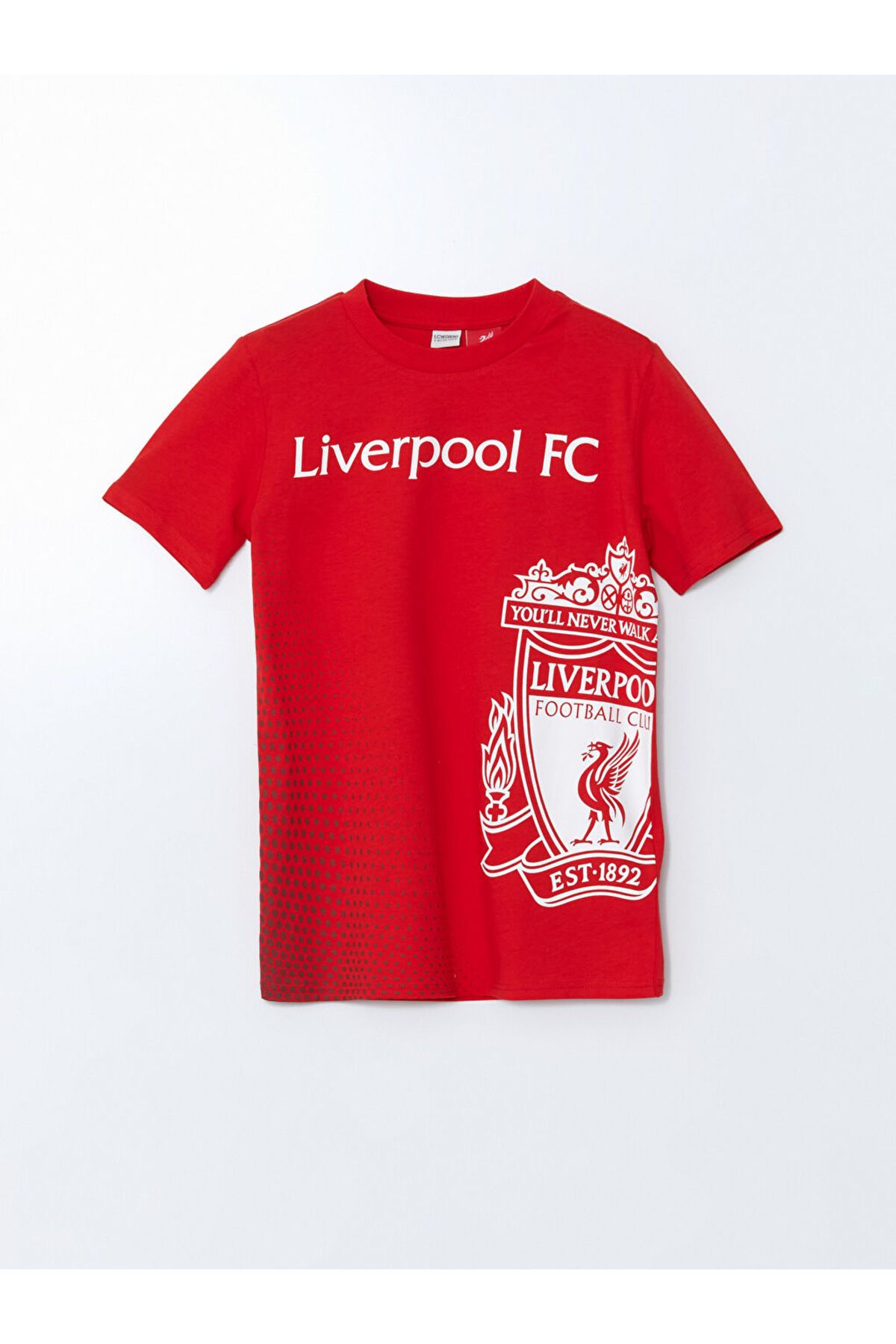 LC Waikiki-Lcw Kids Red Crew Neck Liverpool Printed Short Sleeve Boys T-Shirt 1