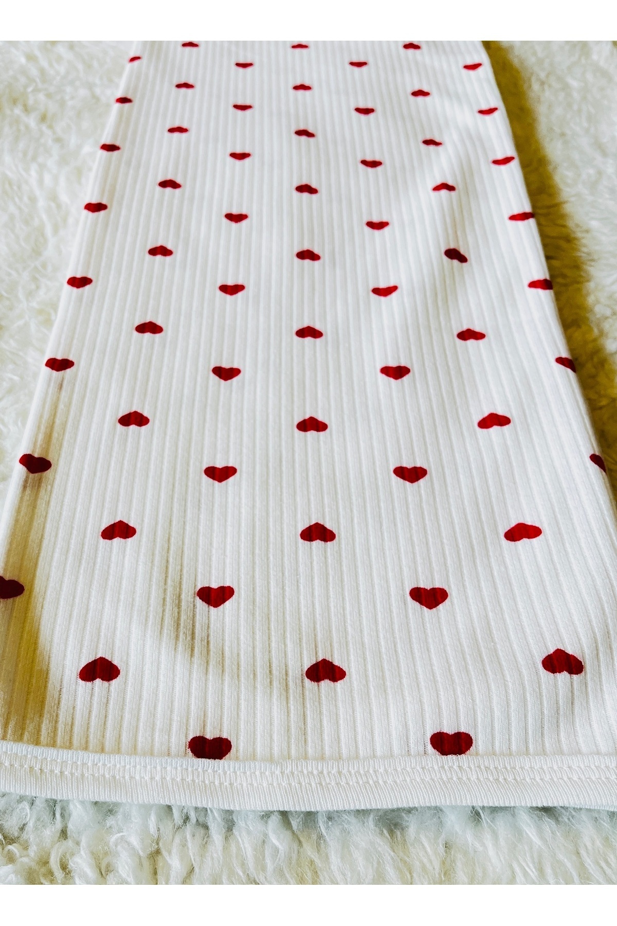 anne dokunuşu gibi KUZUM BEBE-Ribbed Double Layer Heart Baby Swaddle Blanket Note: (Attention!!! Double Foldable...) 3
