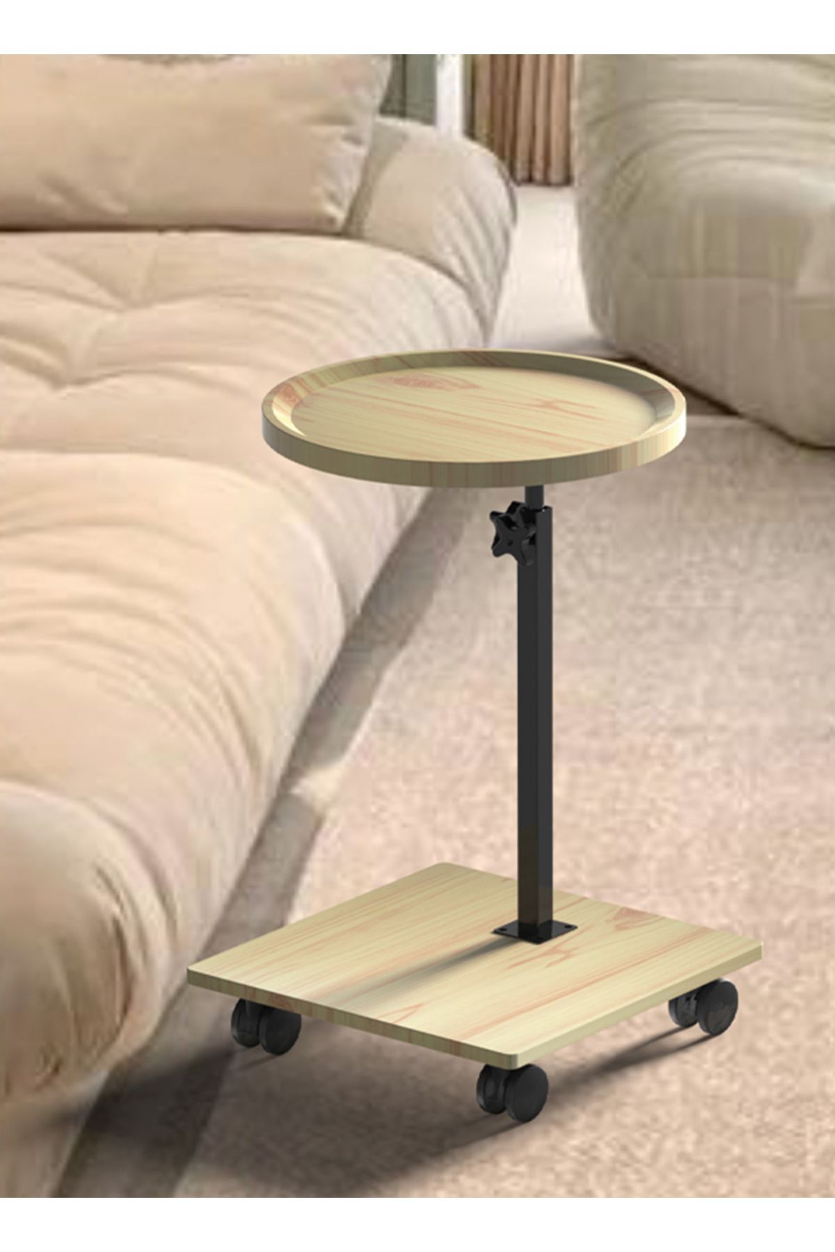 sharpdo-Nordic Retro Sofa Lifting Side Table, Movable Living Room Corner Sofa Side Table Small Side Table 6