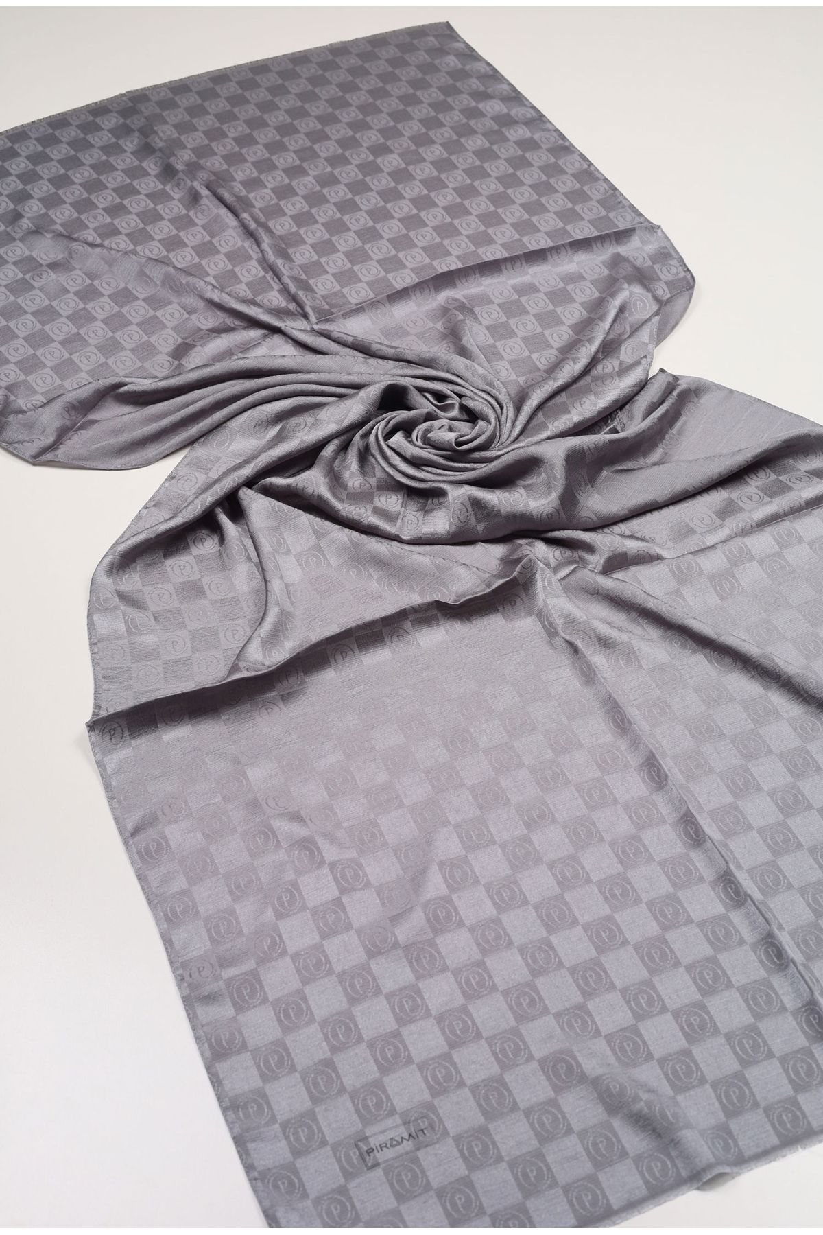 PİRAMİT-Pyramid Monogram Flush Shawl - Pattern-03 - Color-07 1