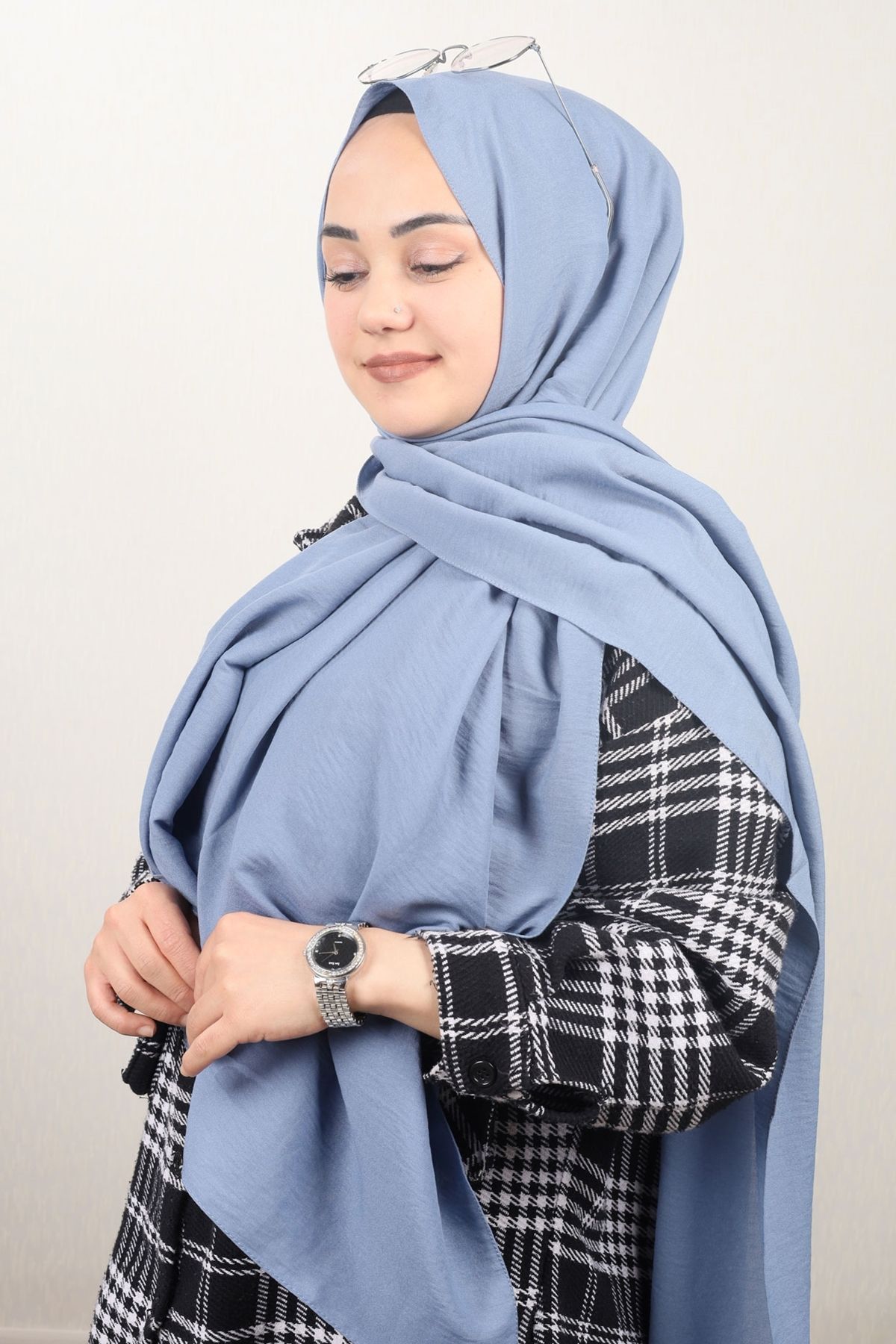 FİVE-Five Solid Color Vista Shawl - Pattern-01 - Color-19 1