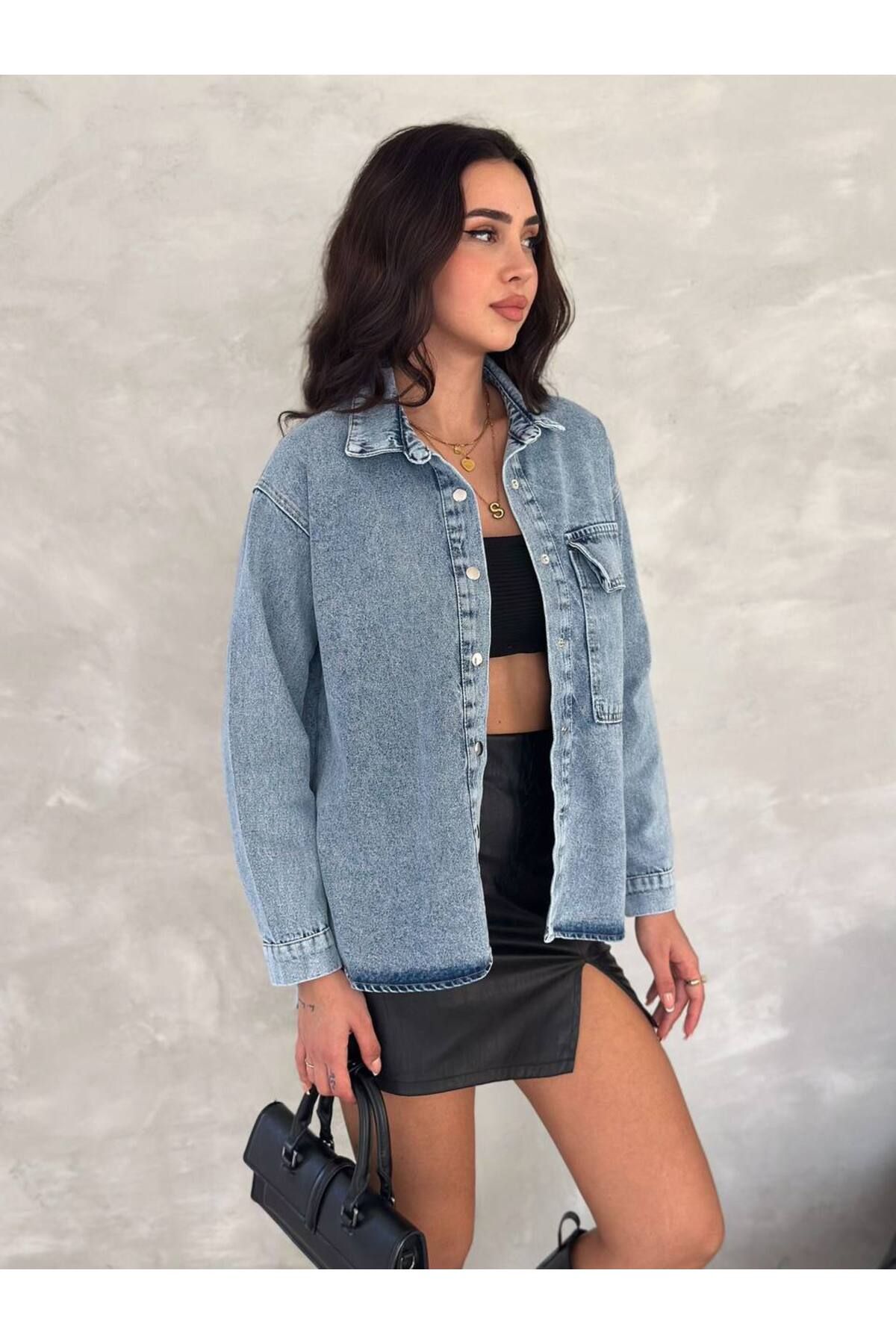 Noa Noa-Basic Denim Jacket with Single Pocket Flap 4