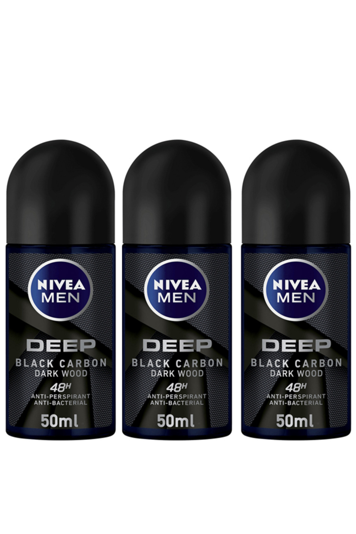 NIVEA Men Anti Perspirant Deep With Black Carbon And Dark Wood Roll On 50ml