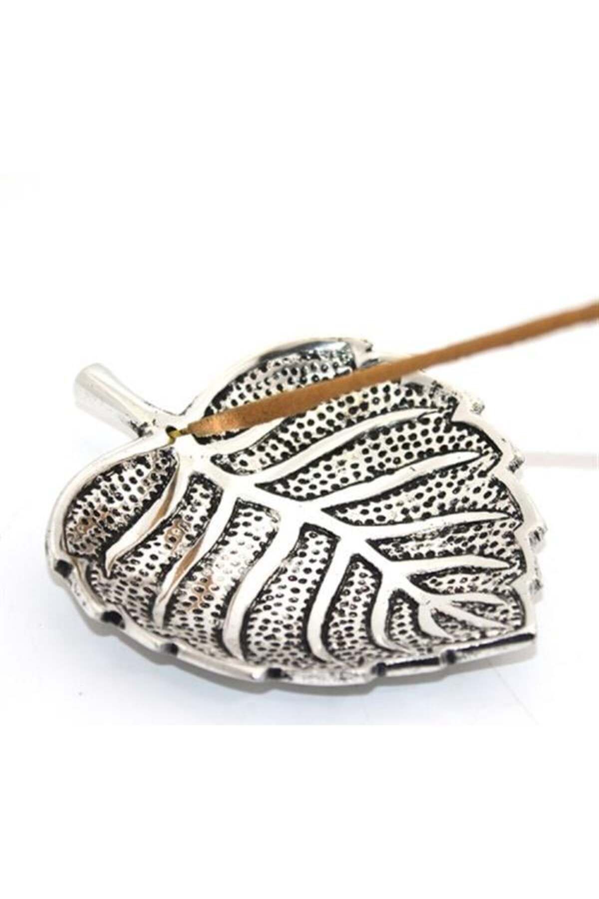Mu Art Ahşap Metal Yaprak Tasarımlı Tütsülük Model 2