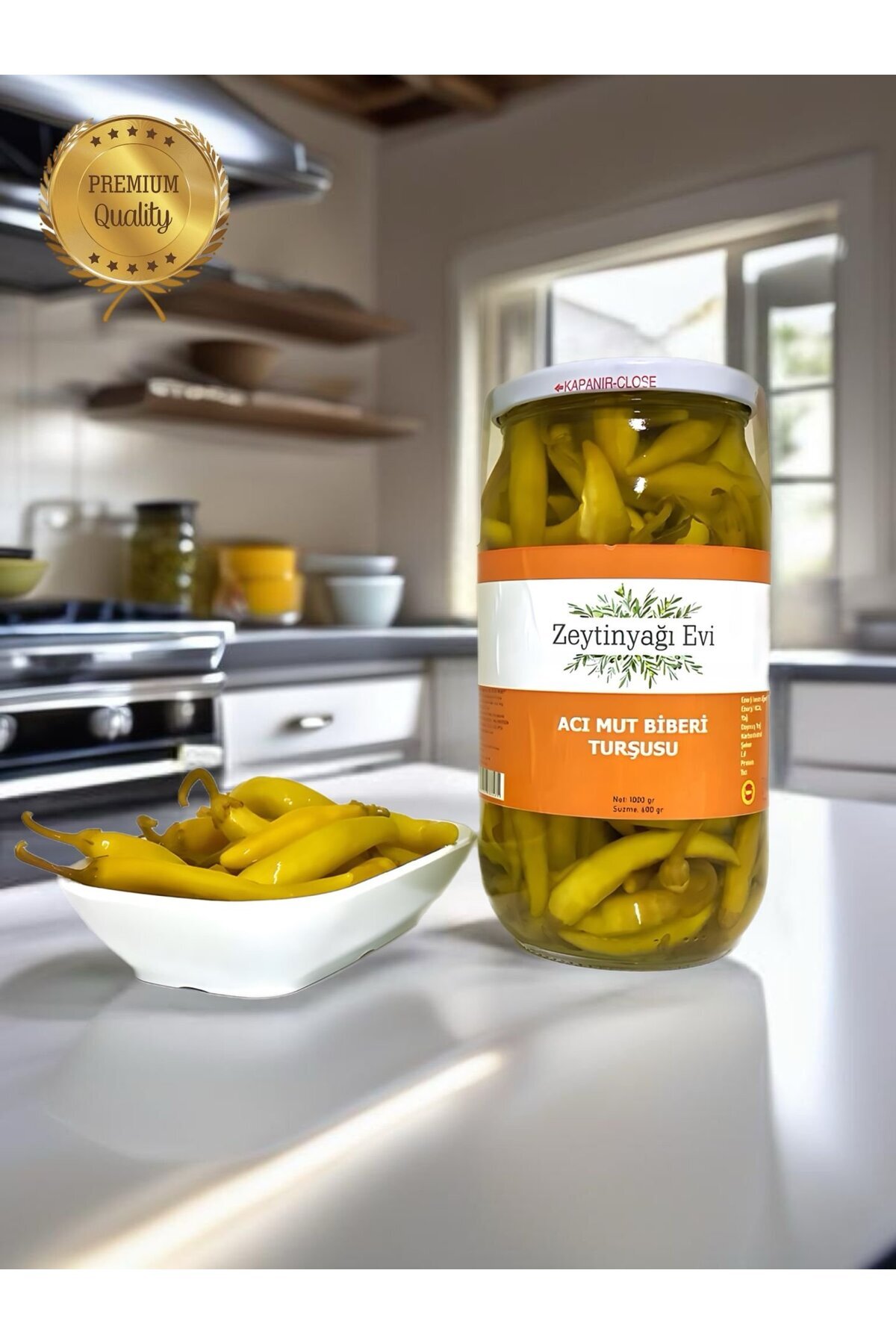 Zeytinyağı Evi Acı Mut Biberi Turşusu Net 1000 Gram