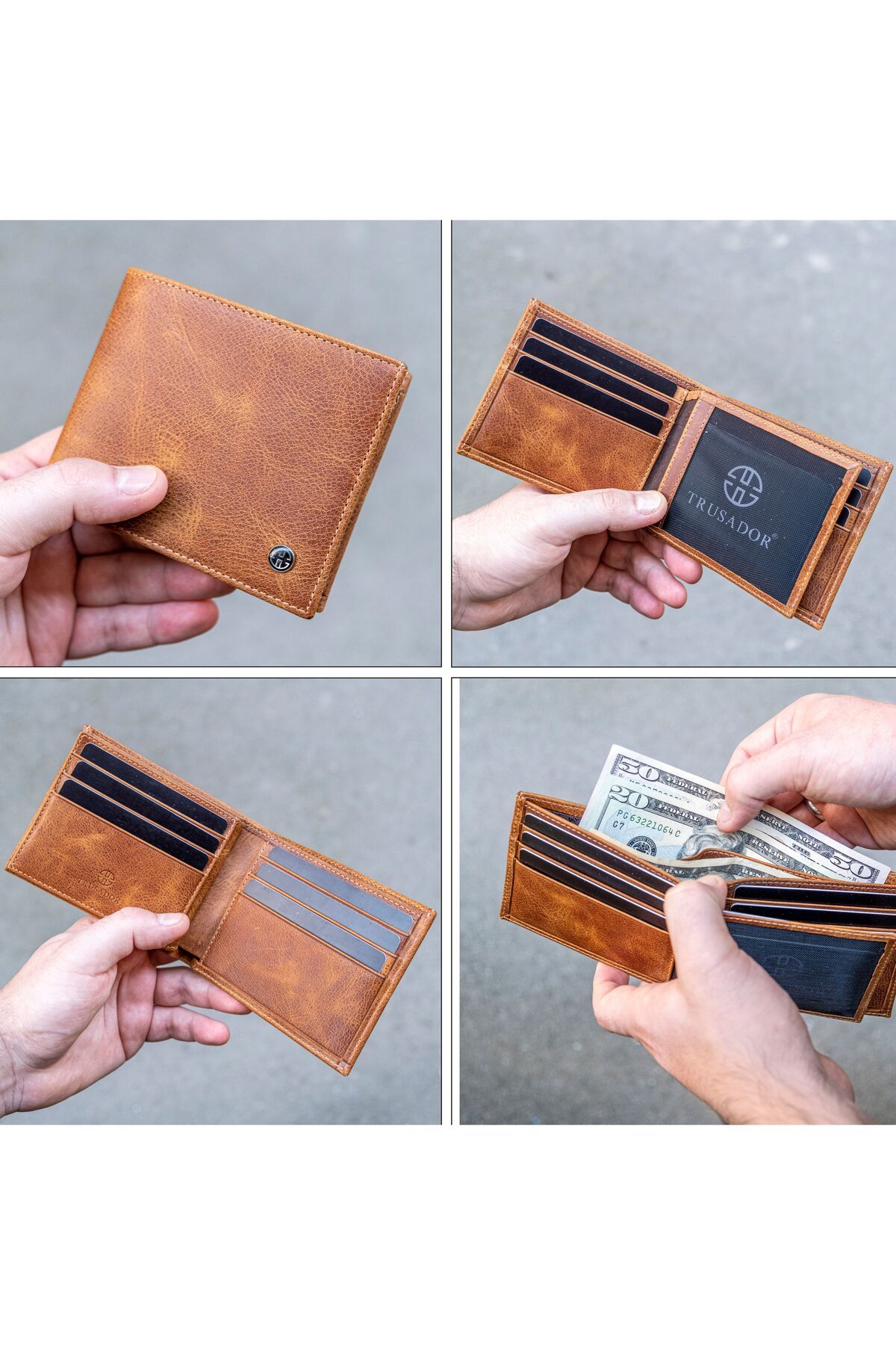 کیف پول مردانه کارت چرمی واقعی SAVONA کلاسیک TABA WALLET HOLY RFID هدیه محافظت شده Trusador