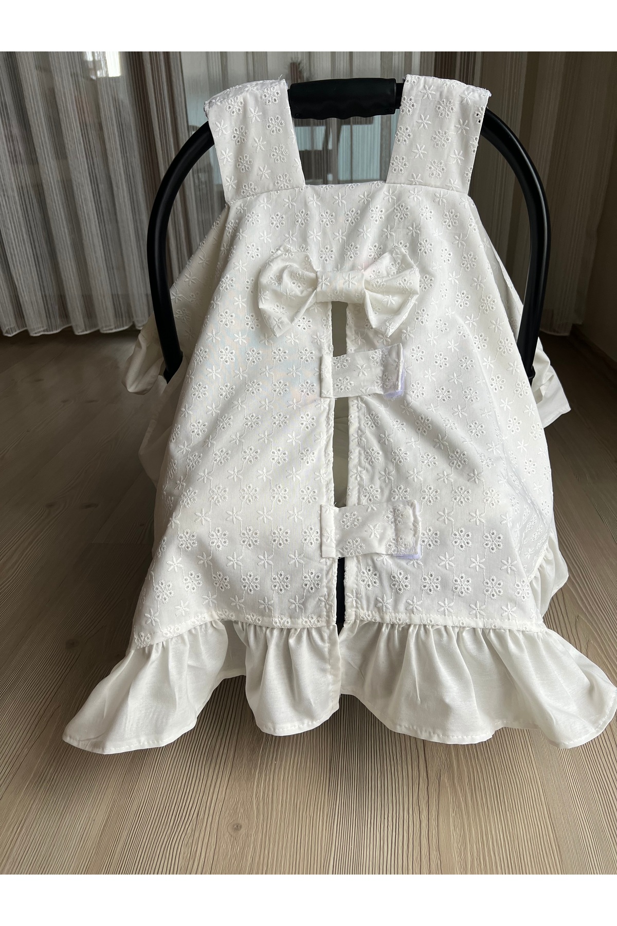 eyma home Fisto detaylı fırfırlı puset örtüsü fotoğrafı 3 (önizleme)